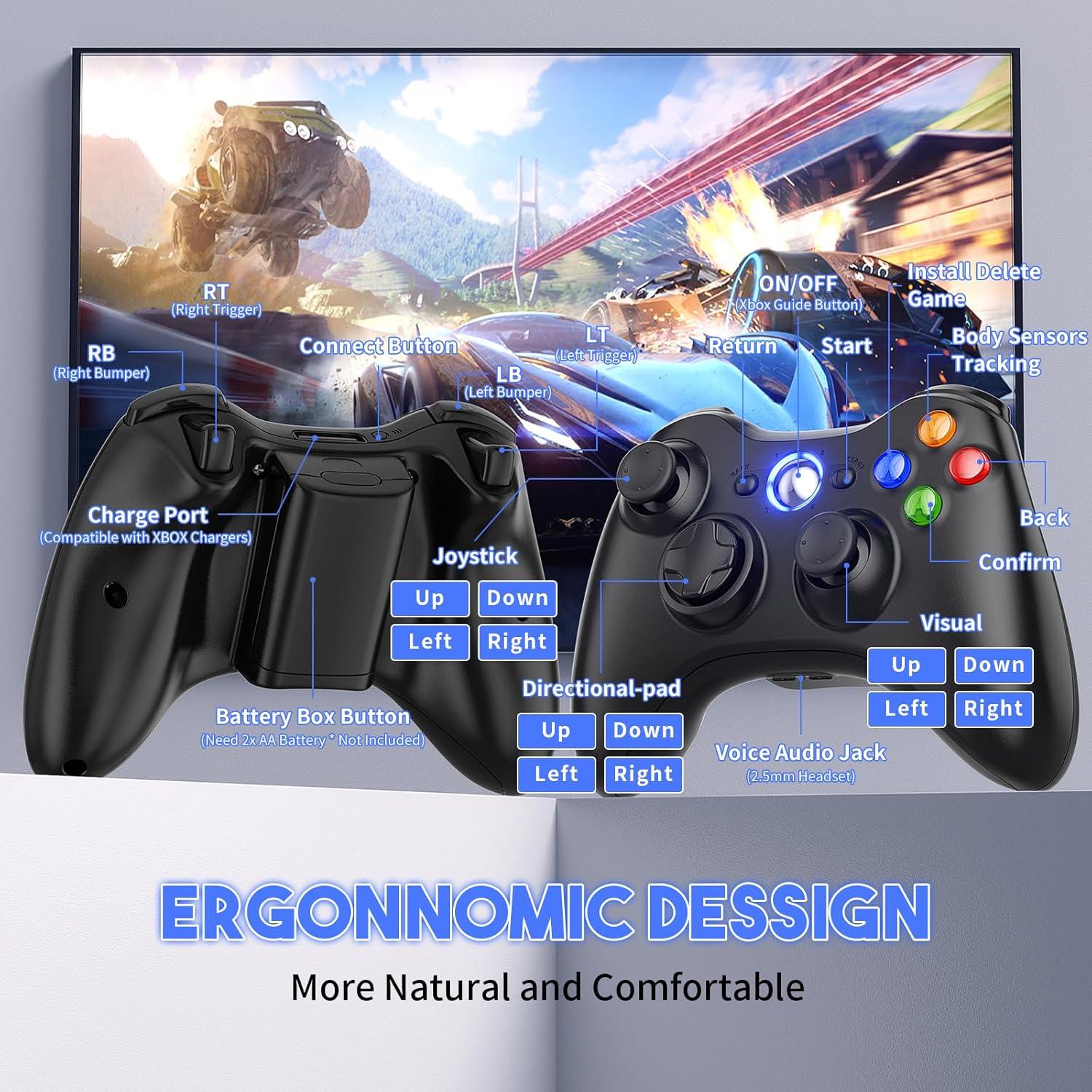 Controlador Inalámbrico Gamrombo Xbox 360 2 Pack Mejorado