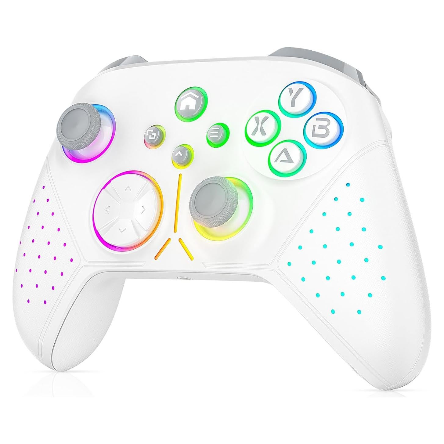 Dinosoo RGB Wireless Controller for Xbox Series X/S/Xbox One Android PC, Bluetooth Hall Effect Joysticks Dual Vibration Turbo Function 3.5mm Headphone Jack Macro Function