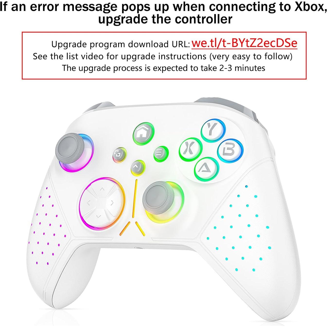 Dinosoo RGB Wireless Controller for Xbox Series X/S/Xbox One Android PC, Bluetooth Hall Effect Joysticks Dual Vibration Turbo Function 3.5mm Headphone Jack Macro Function