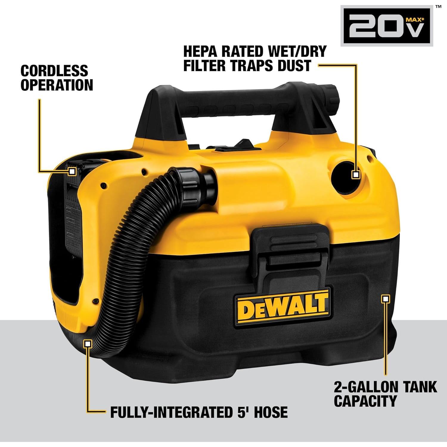 Aspiradora Inalámbrica Húmeda-Seca DEWALT DCV580H 7.57L