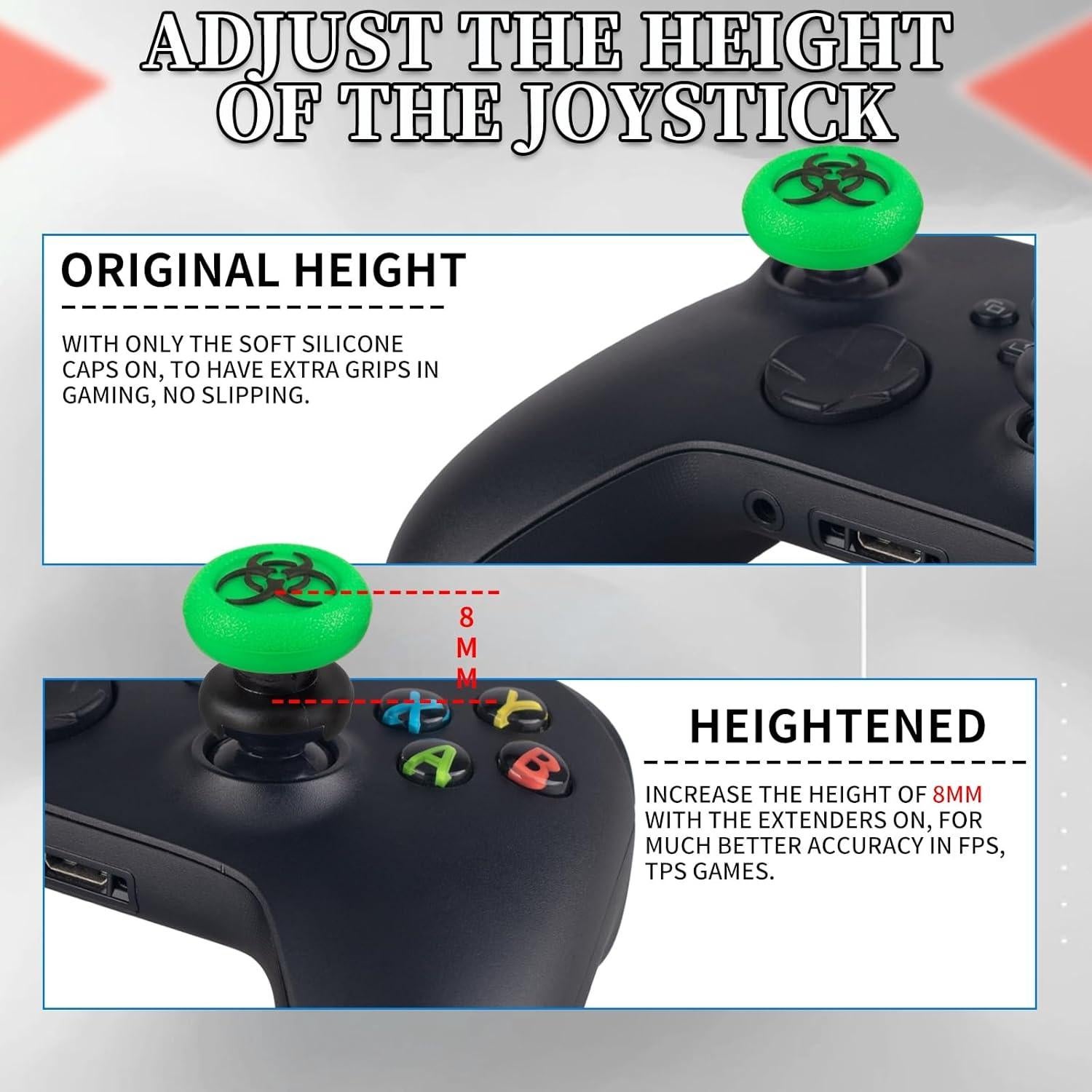 Extensor de Thumbstick y Cubierta de Silicona PlayRealm para Xbox