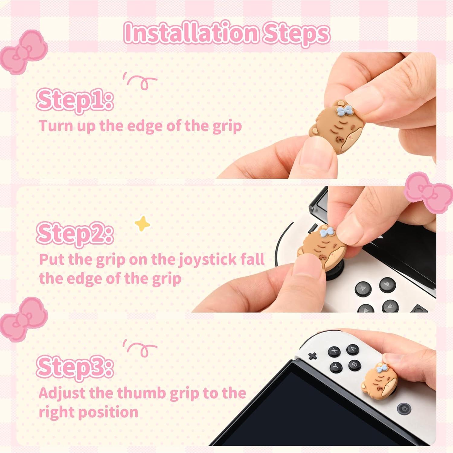 Tapas de Agarre para Pulgar GeekShare Kawaii Switch 4 Pcs