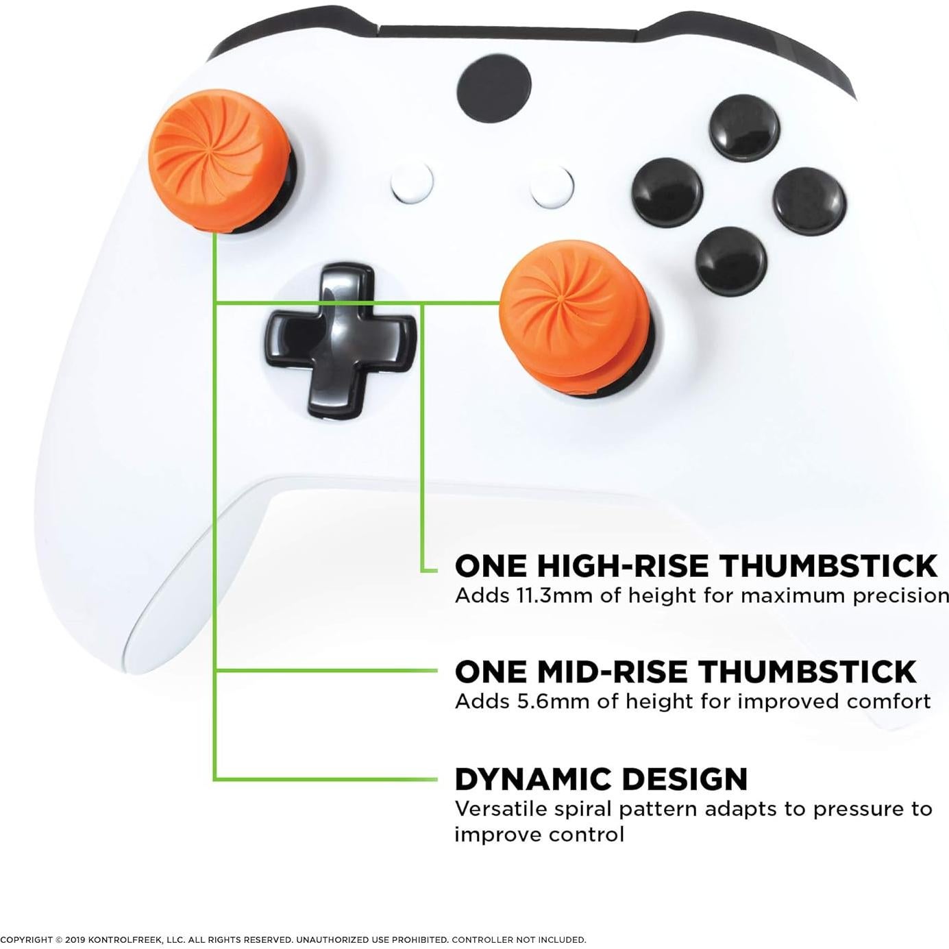 KontrolFreek Vortex para Xbox One y Series X - Thumbsticks Naranja