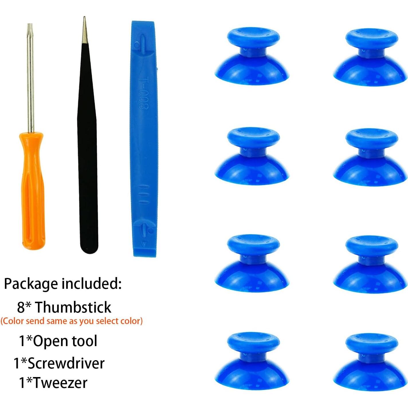 8 Piezas Tapas Joystick Xbox 360 CTHTBZ Azul y Herramientas