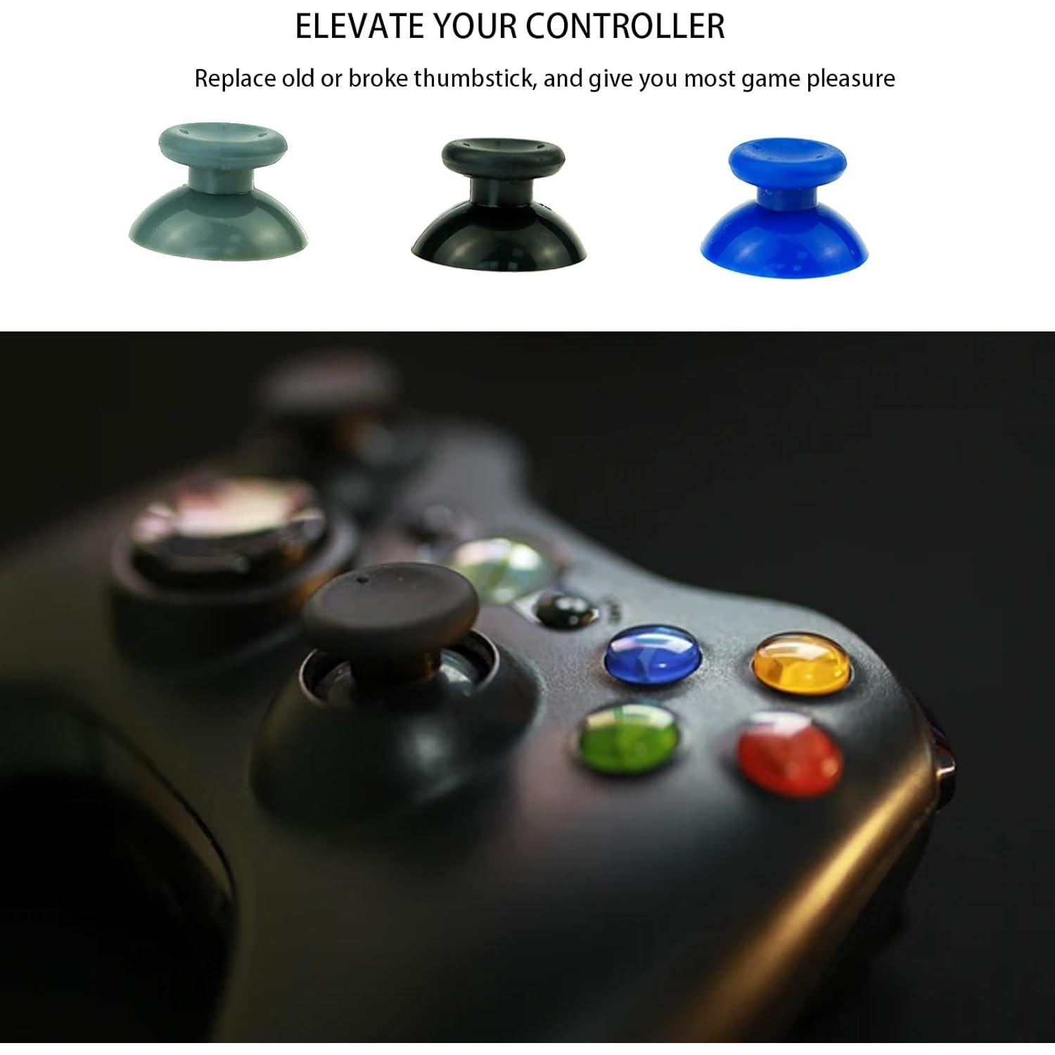 8 Piezas Tapas Joystick Xbox 360 CTHTBZ Azul y Herramientas