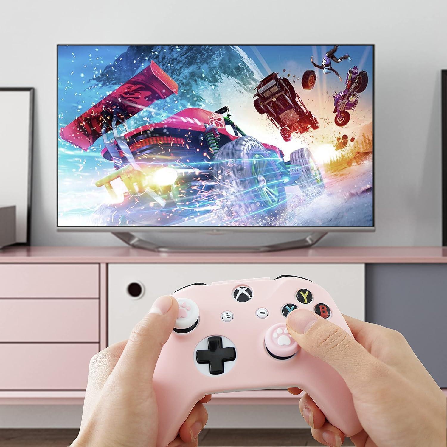 Funda de Silicona Antideslizante BRHE para Xbox One/S/X Rosa