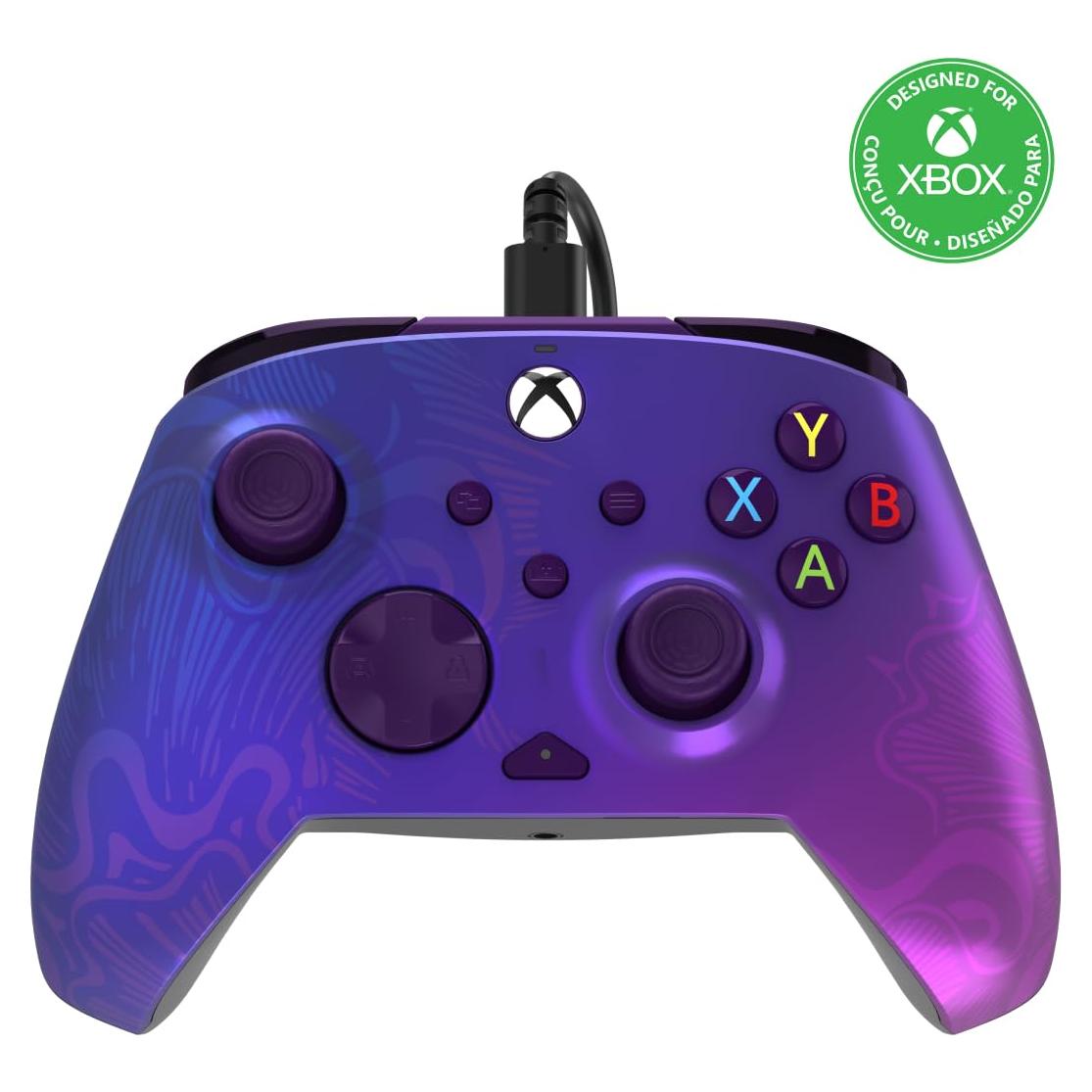 Controlador PDP REMATCH Cableado Degradado Púrpura Xbox