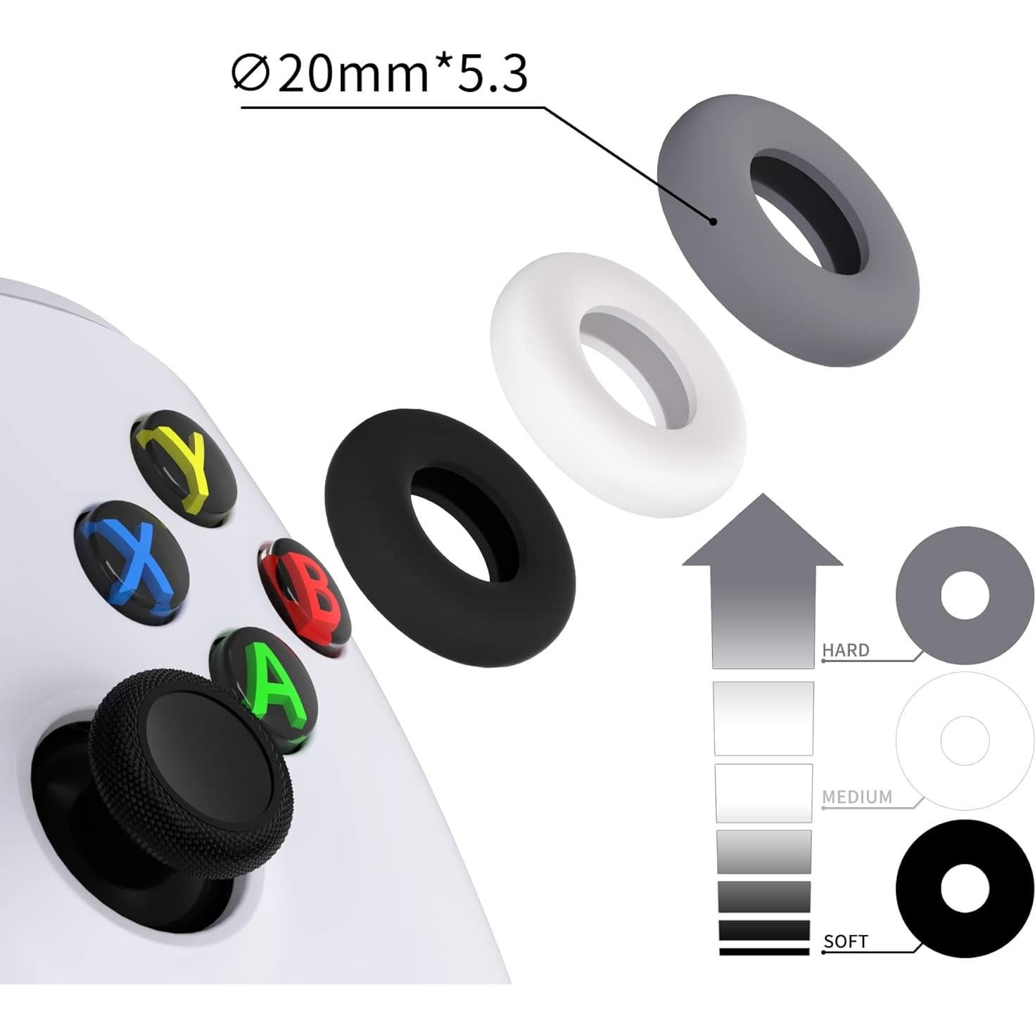Anillos de Precisión de Silicona PlayVital para Joysticks - 6 Piezas