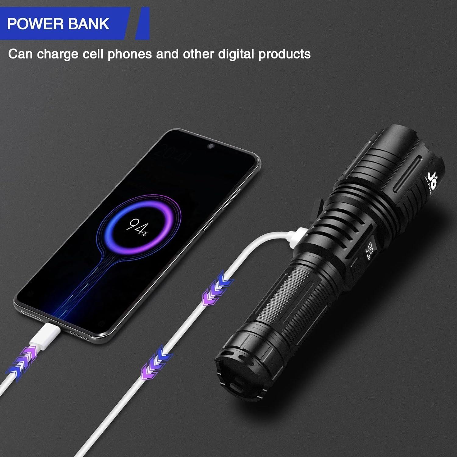 Linterna LED Recargable Jay-Park F88 1000000 Lúmenes IP67