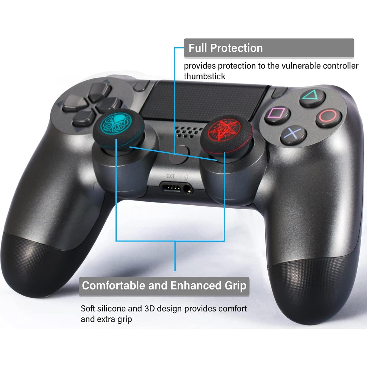 Cubierta de agarre de pulgar PlayRealm x 4 para PS5, PS4, Xbox