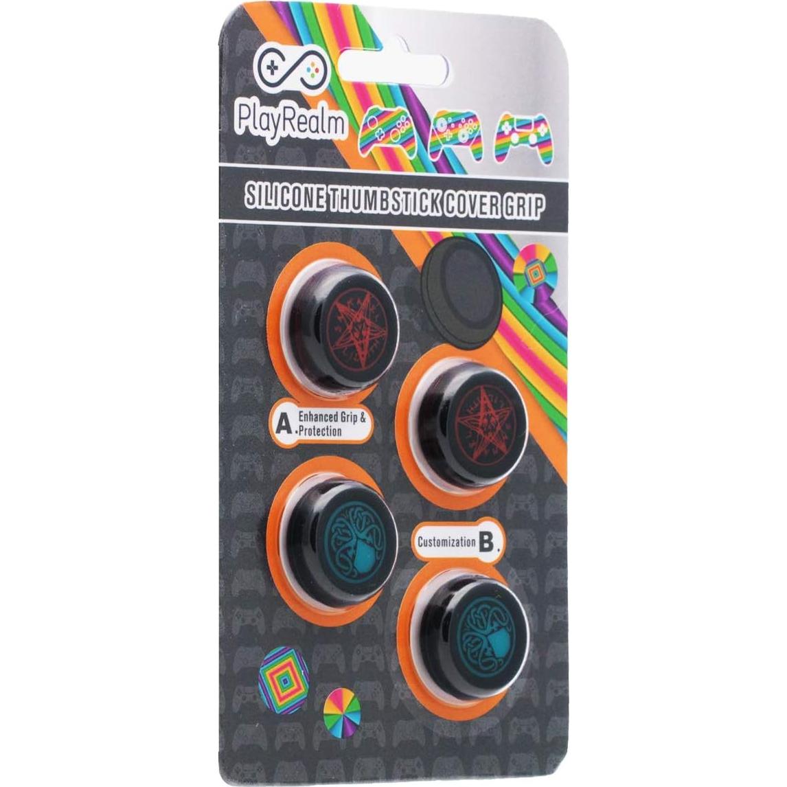 Cubierta de agarre de pulgar PlayRealm x 4 para PS5, PS4, Xbox