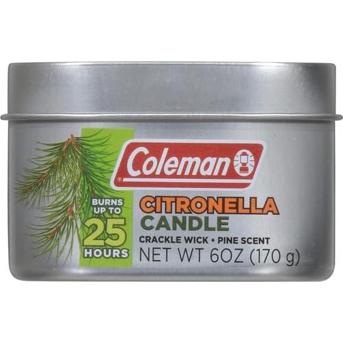 Vela de Citronela Coleman Aroma a Pino 170 g con Mecha de Madera