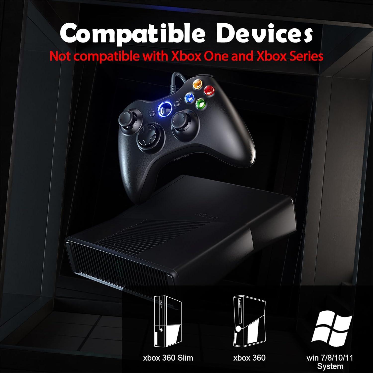 Controlador Dinosoo con Cable para Xbox 360 y PC - Joystick Mejorado