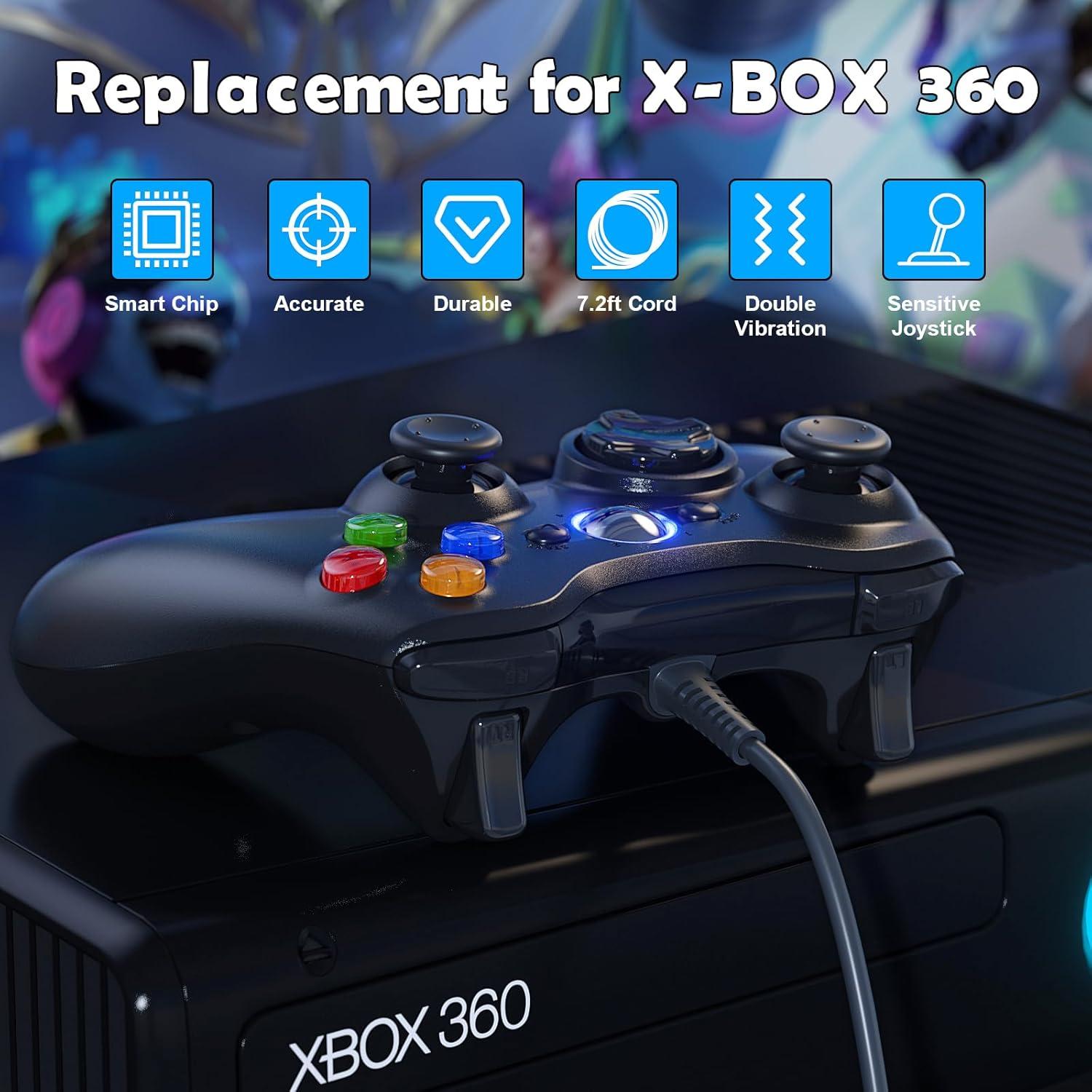 Controlador Dinosoo con Cable para Xbox 360 y PC - Joystick Mejorado