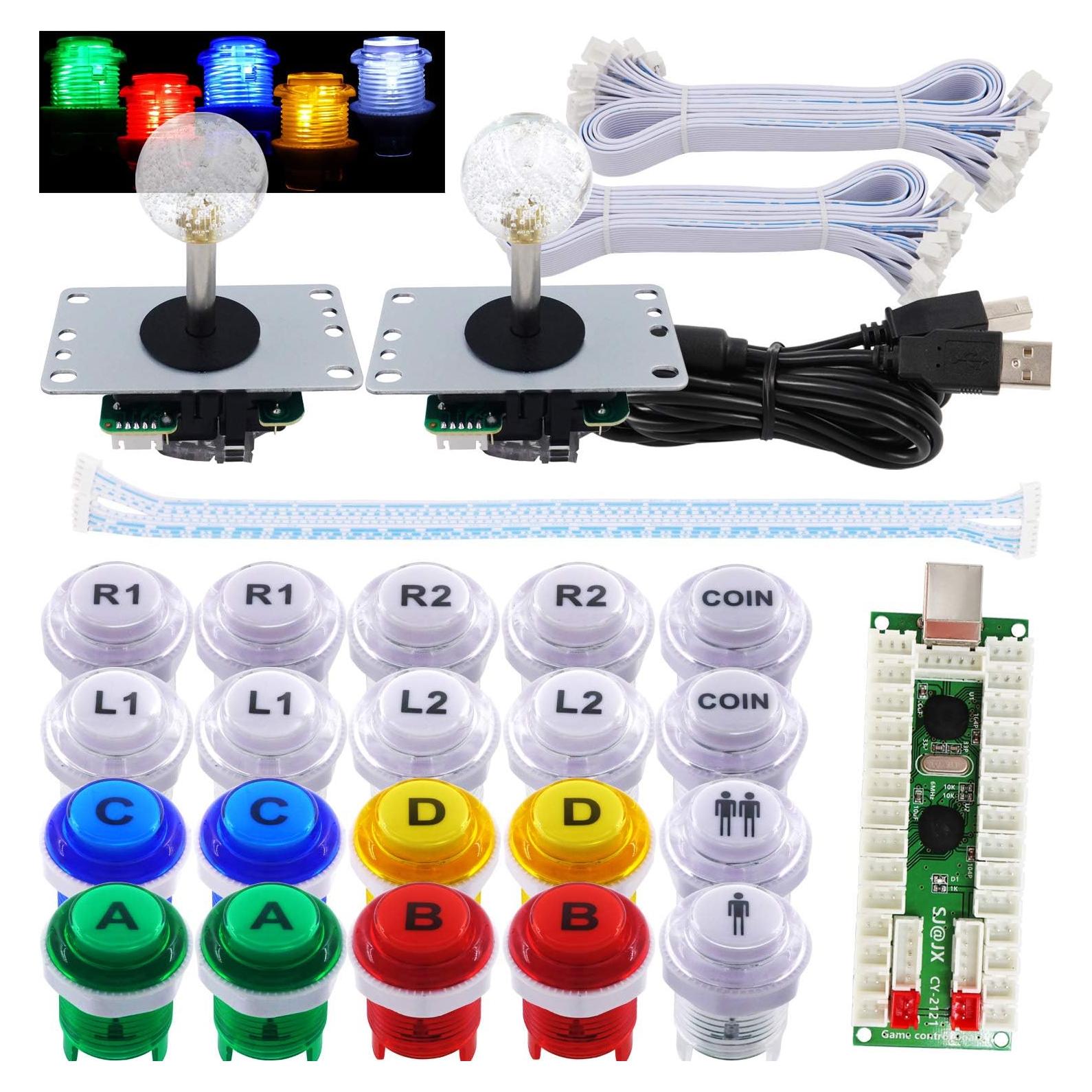 Kit Arcade 2 Jugadores SJ@JX LED USB Sin Retardo