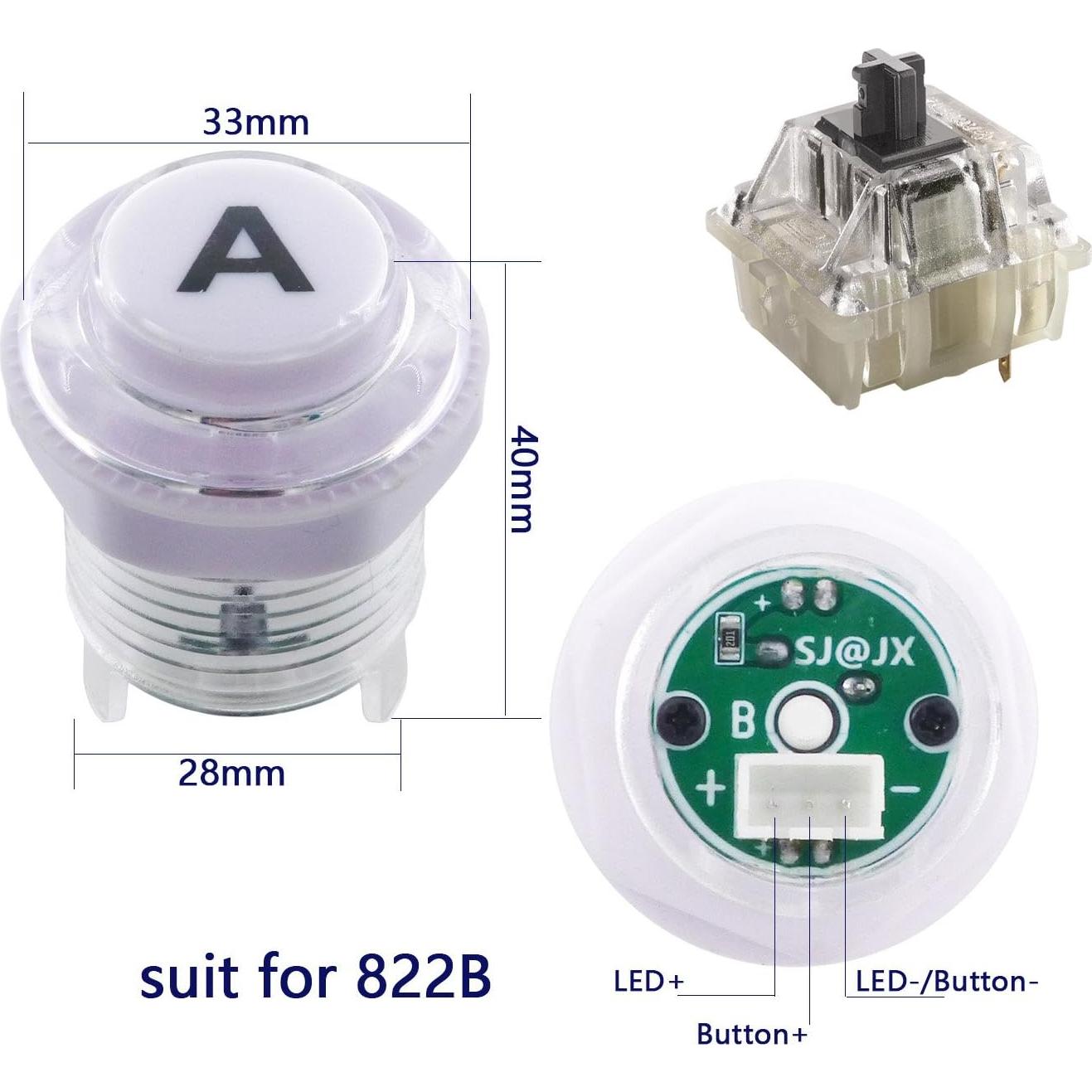 Kit Arcade 2 Jugadores SJ@JX LED USB Sin Retardo