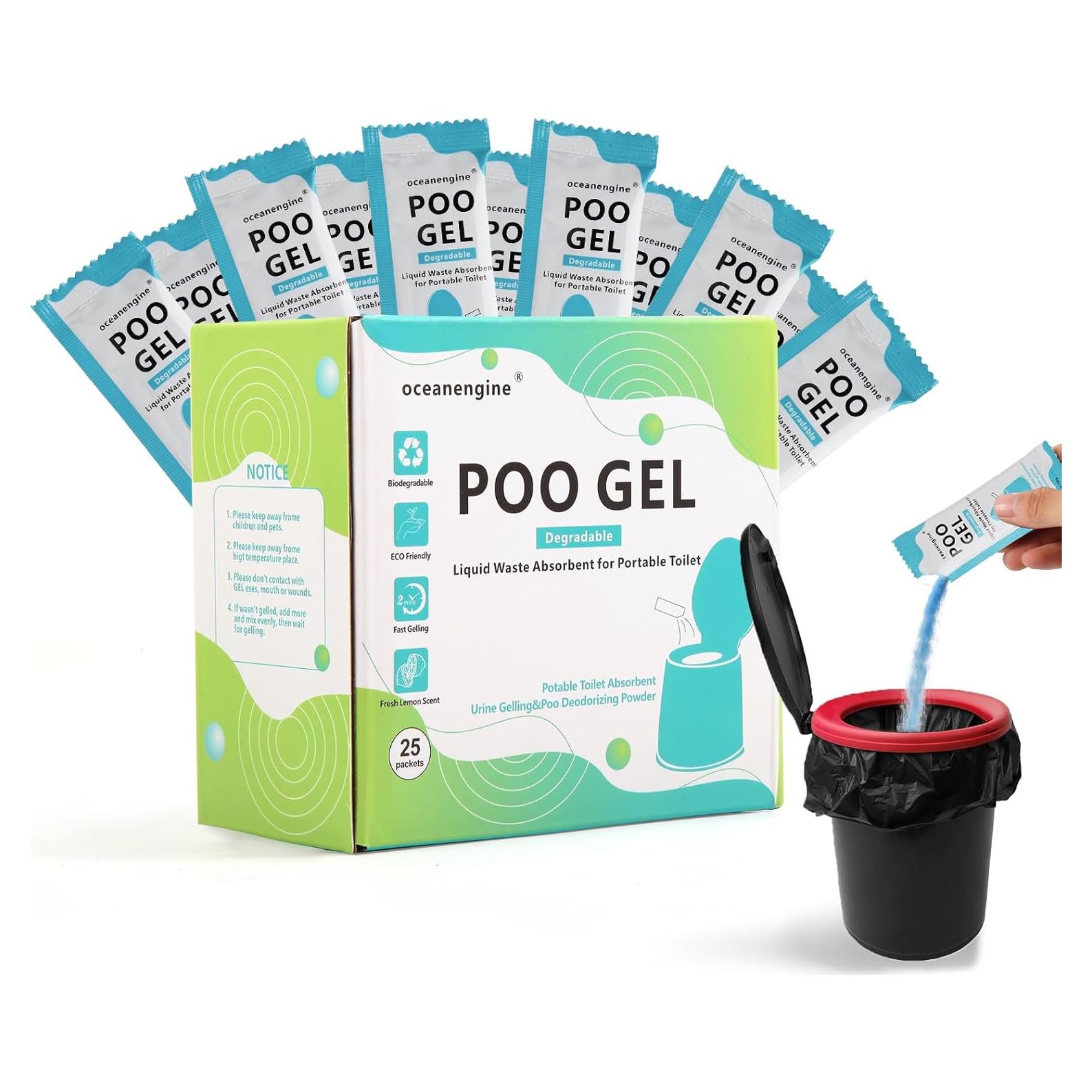 Gel Absorbente para Inodoro Portátil Oceanengine 25 Paquetes