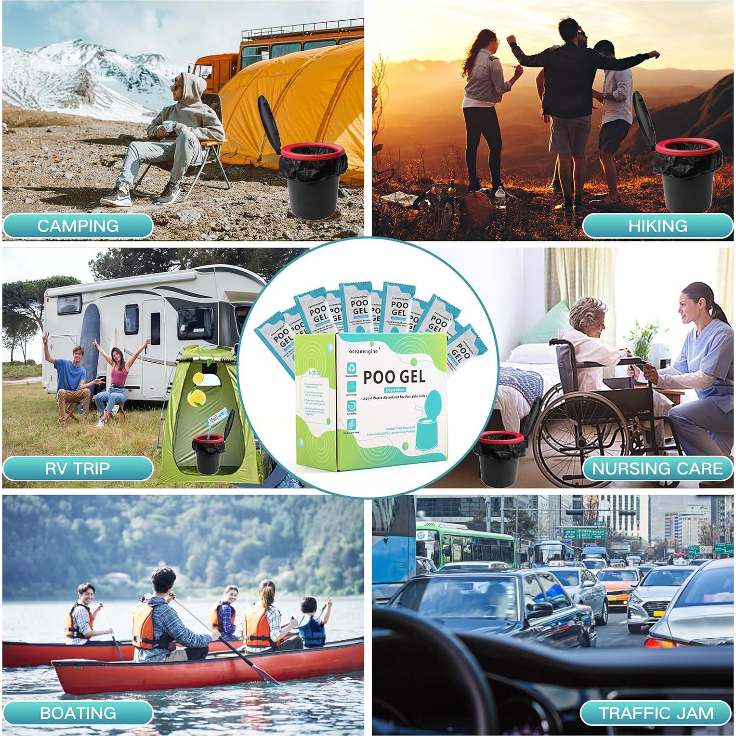 Gel Absorbente para Inodoro Portátil Oceanengine 25 Paquetes