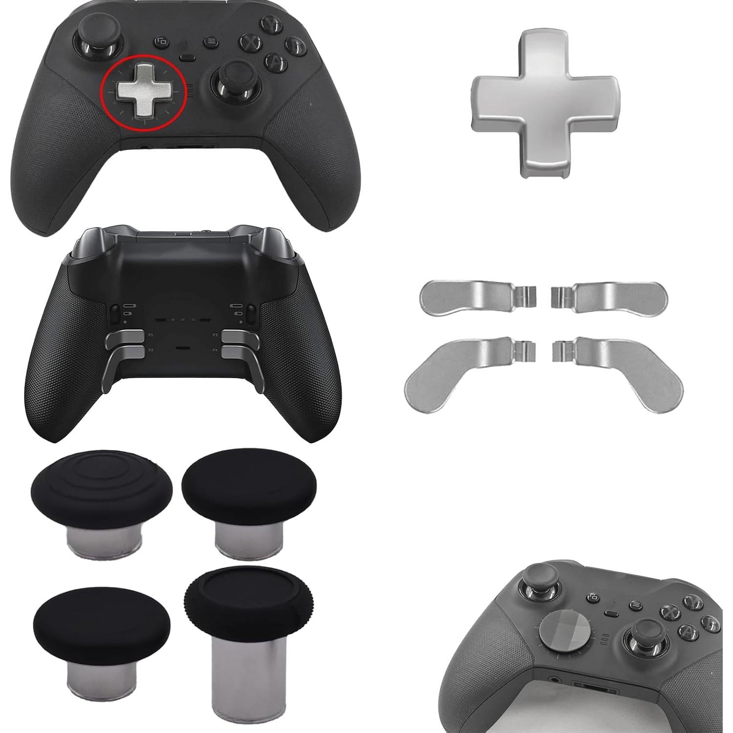 Kit 9 en 1 para Controlador Xbox Elite 2 - Plata