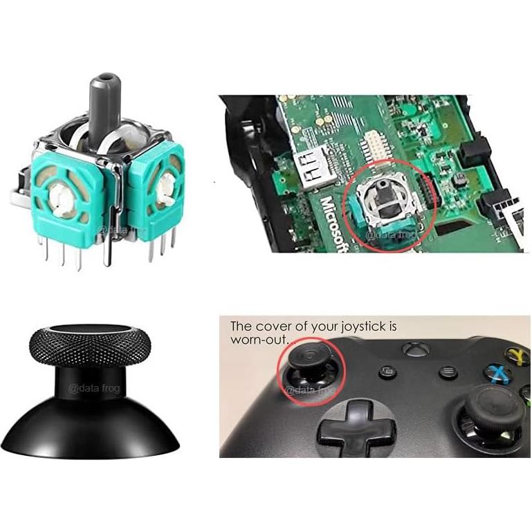 Replacement Joystick for Xbox One S/X Controller, 4PCS Analog Thumbsticks, Repair Tool Kit with Screwdrivers (Xbox one ToolKit-18pcs)