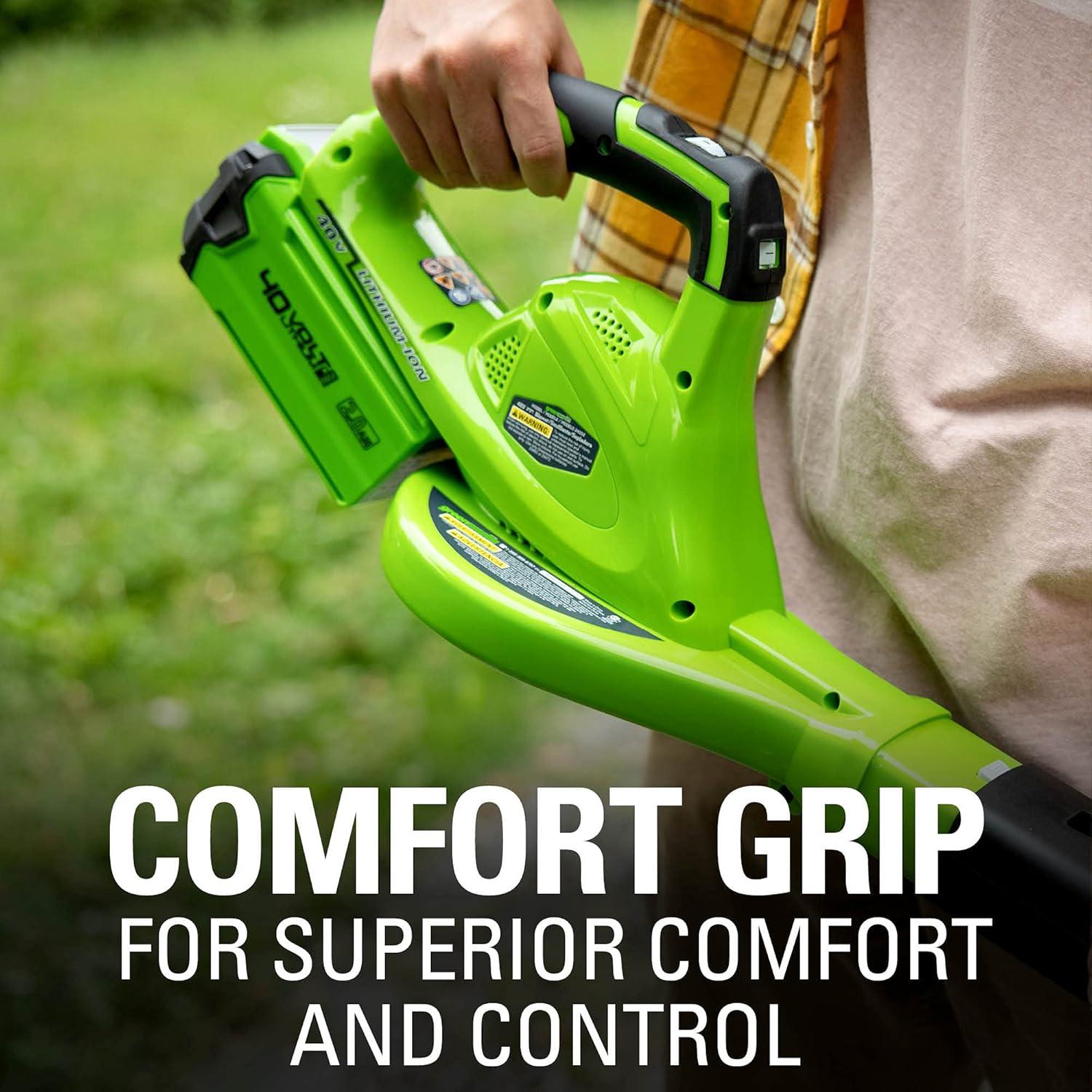 Soplador de Hojas Greenworks 40V 241,4 km/h Ligero y Silencioso