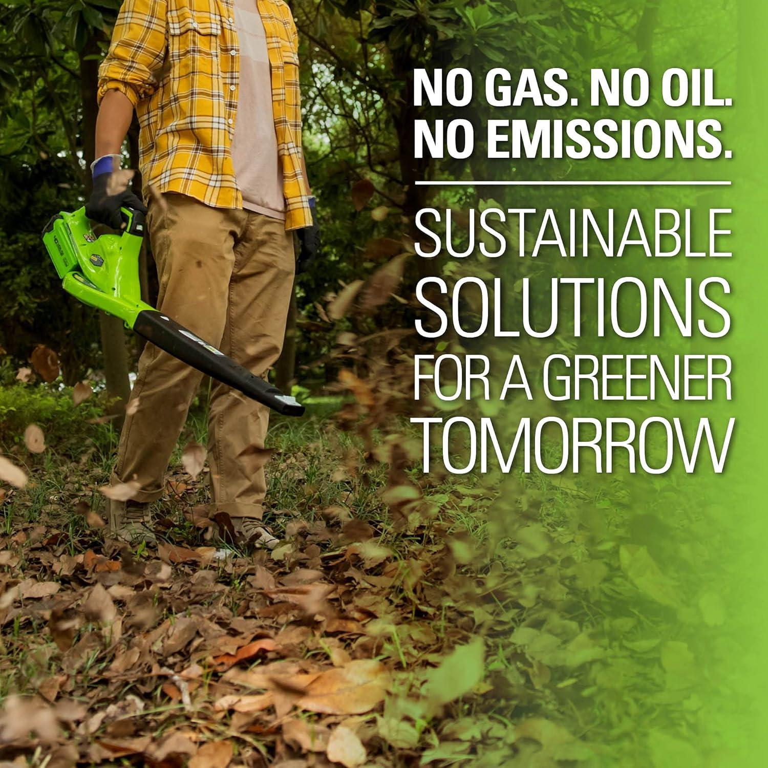 Soplador de Hojas Greenworks 40V 241,4 km/h Ligero y Silencioso