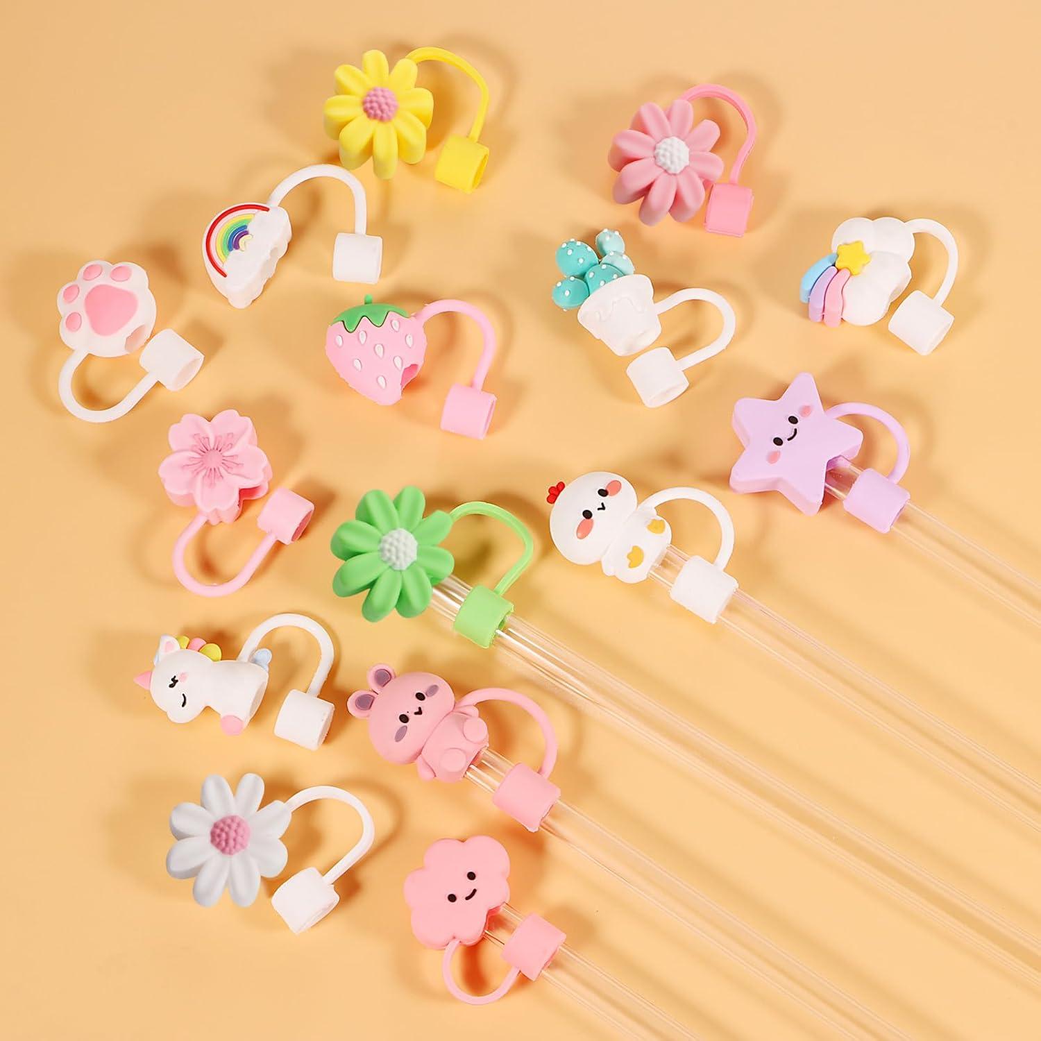 15 Tapas de Silicona DALOO para Pajitas 10 mm Multicolor