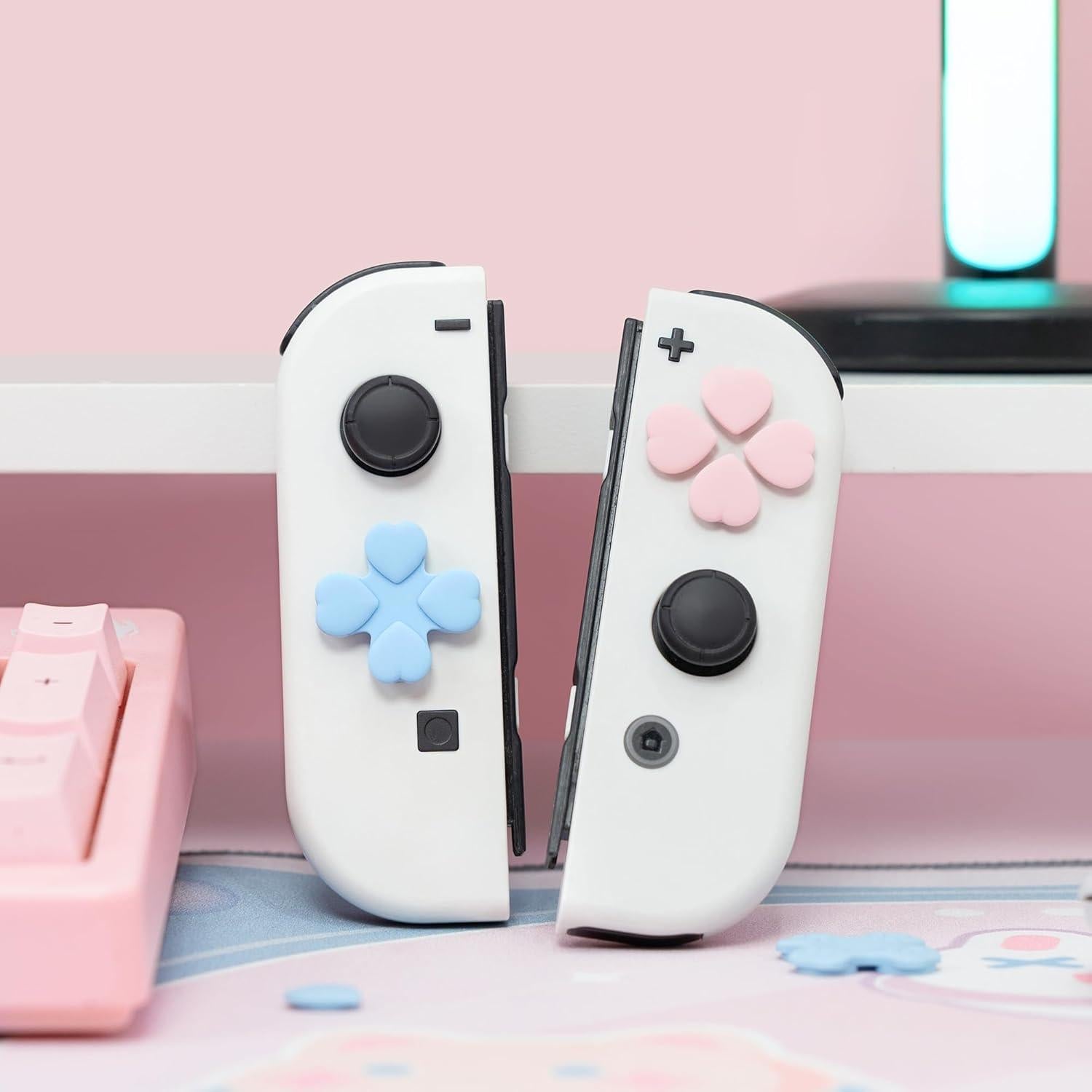 Juego de Tapas de Botones GeekShare para Joy-Con - Rosa y Azul
