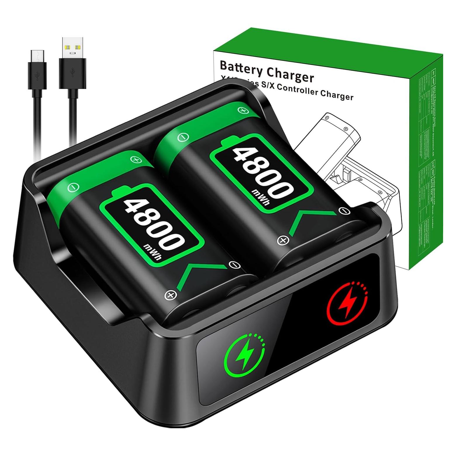 Baterías Recargables Xbox DINOSTRIKE 2x4800mAh Carga Rápida