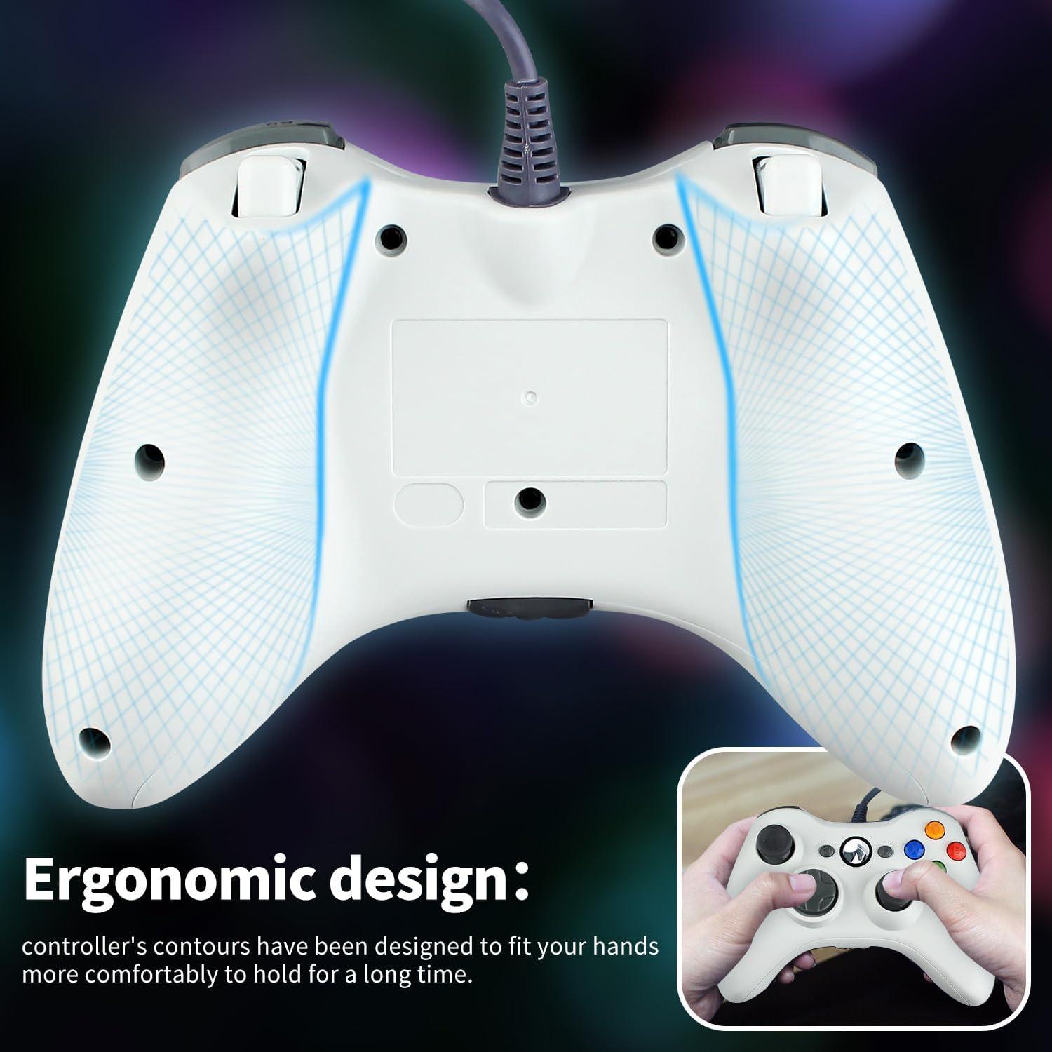 Controlador USB OSTENT Gamepad Xbox 360 PC Blanco