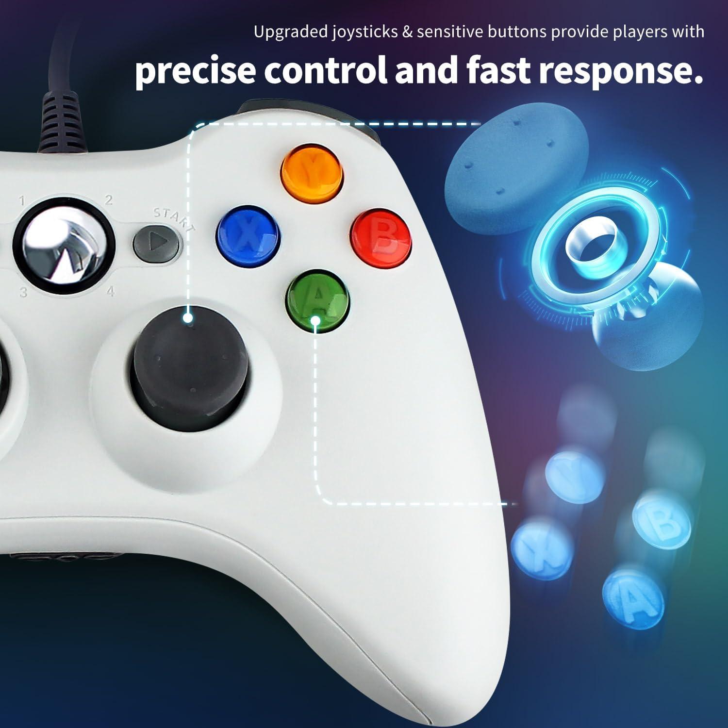 Controlador USB OSTENT Gamepad Xbox 360 PC Blanco