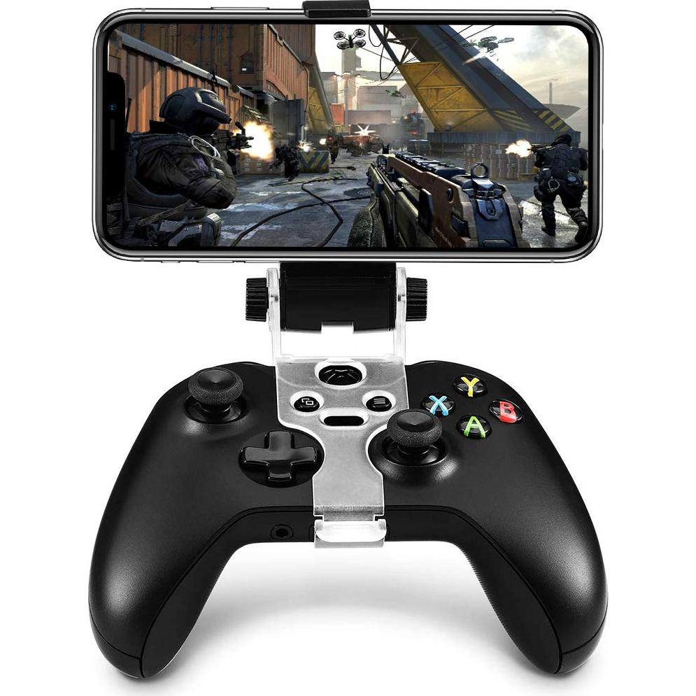 Megadream Gamepad Foldable Mobile Phone Holder Smartphone Clip Cellphone Clamp Compatible with Microsoft Xbox One/One S/One X Controllers, 1 Phone Holder and 2 Joystick cap Analog Stick Cap Included