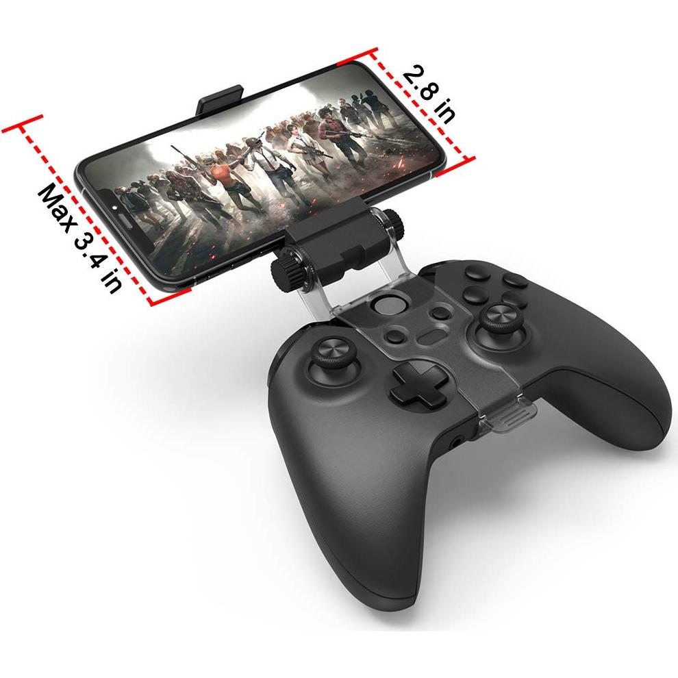 Megadream Gamepad Foldable Mobile Phone Holder Smartphone Clip Cellphone Clamp Compatible with Microsoft Xbox One/One S/One X Controllers, 1 Phone Holder and 2 Joystick cap Analog Stick Cap Included