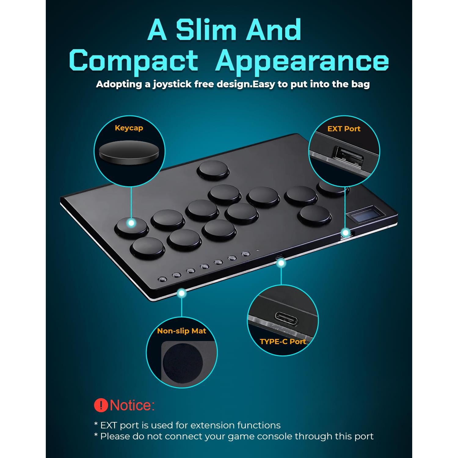 Joystick Arcade Sehawei M13 + Adaptador Wingman XB 3 USB