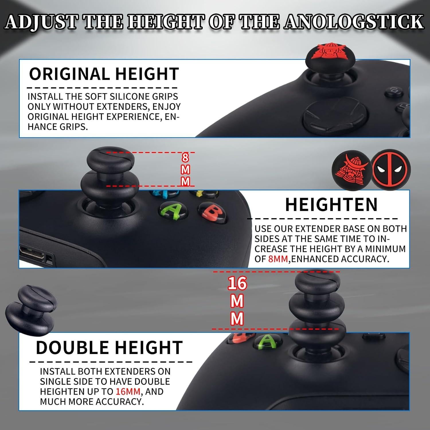 Extensores y Grip para Controlador Xbox PlayRealm Samurai