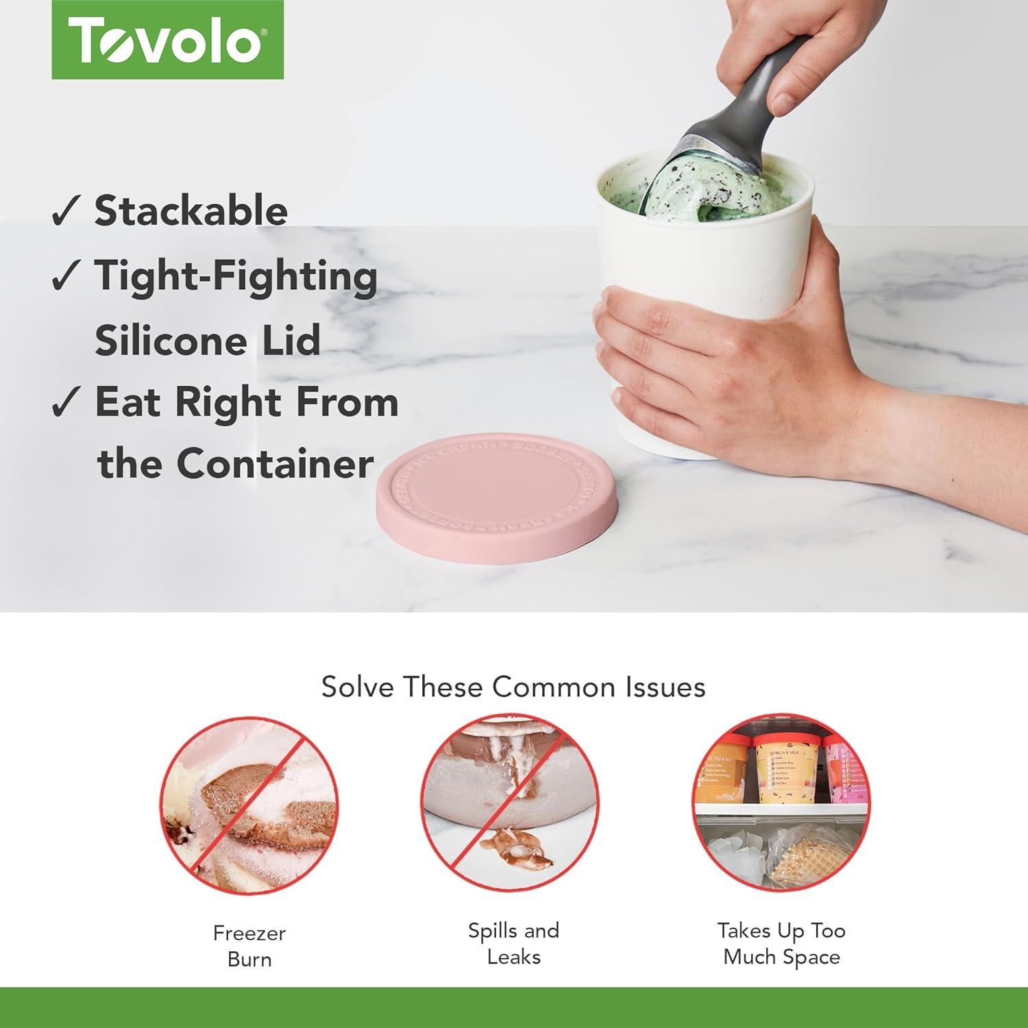 Contenedor de Helado Tovolo Sweet Treat Rosa 0.95L Apilable