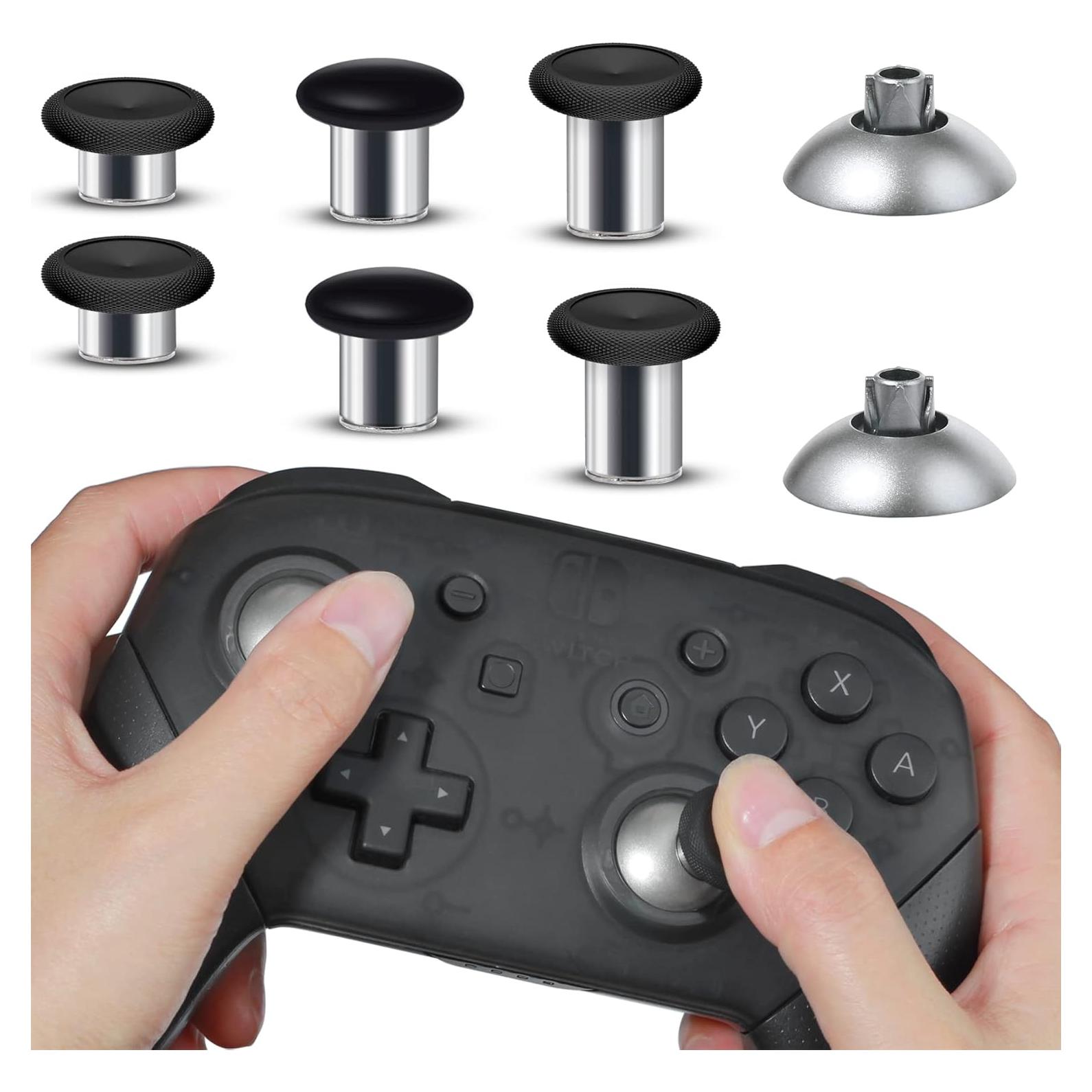 Thumbsticks Metálicos AQIDAP para Controlador Pro Switch 8 en 1