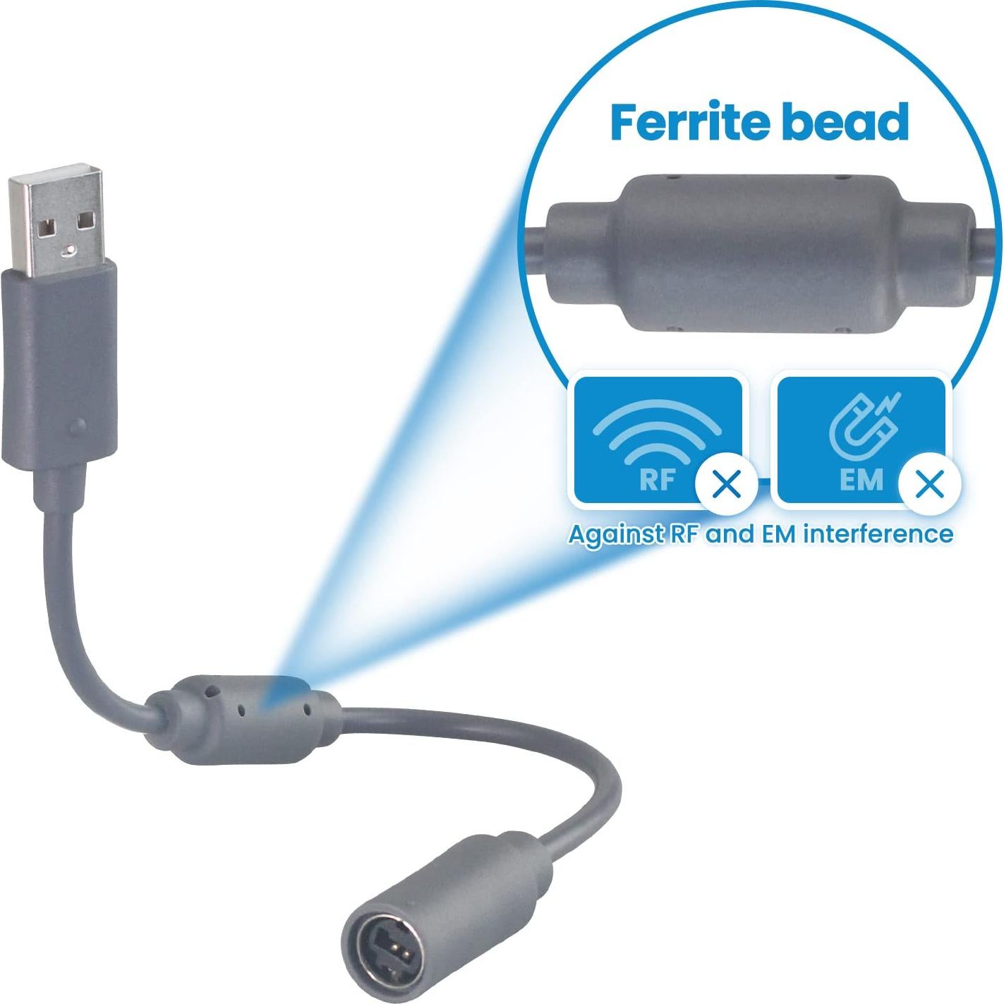 Adaptador USB OSTENT para Controlador Xbox 360 - Cable de Desconexión