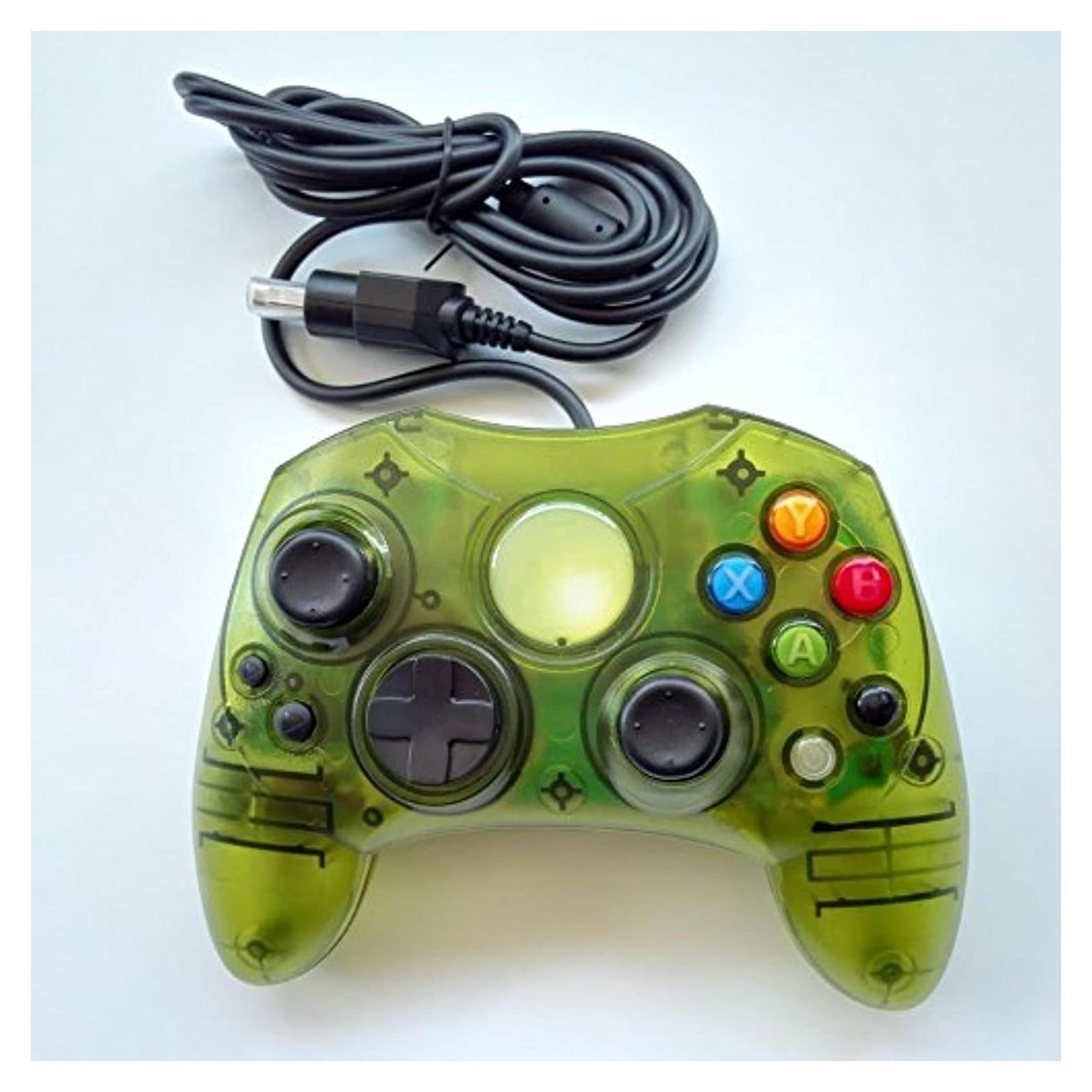 Donop Clear Yellowgreen Wired Controller for Xbox,s-type Shock Vibration Feedback Motors Game Pad Game Joysticks Gaming Controller Joypad Gamepad Console Controller