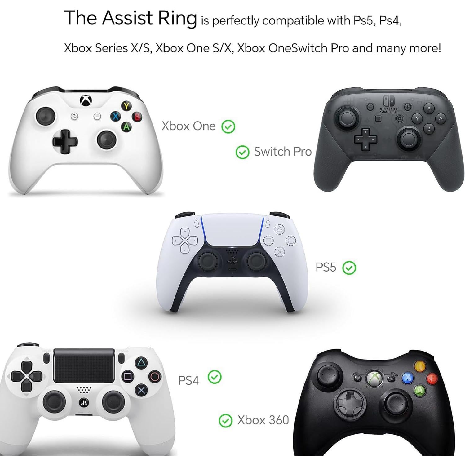 15 Anillos de Asistencia TOPNI para Controladores PS4/PS5/Xbox