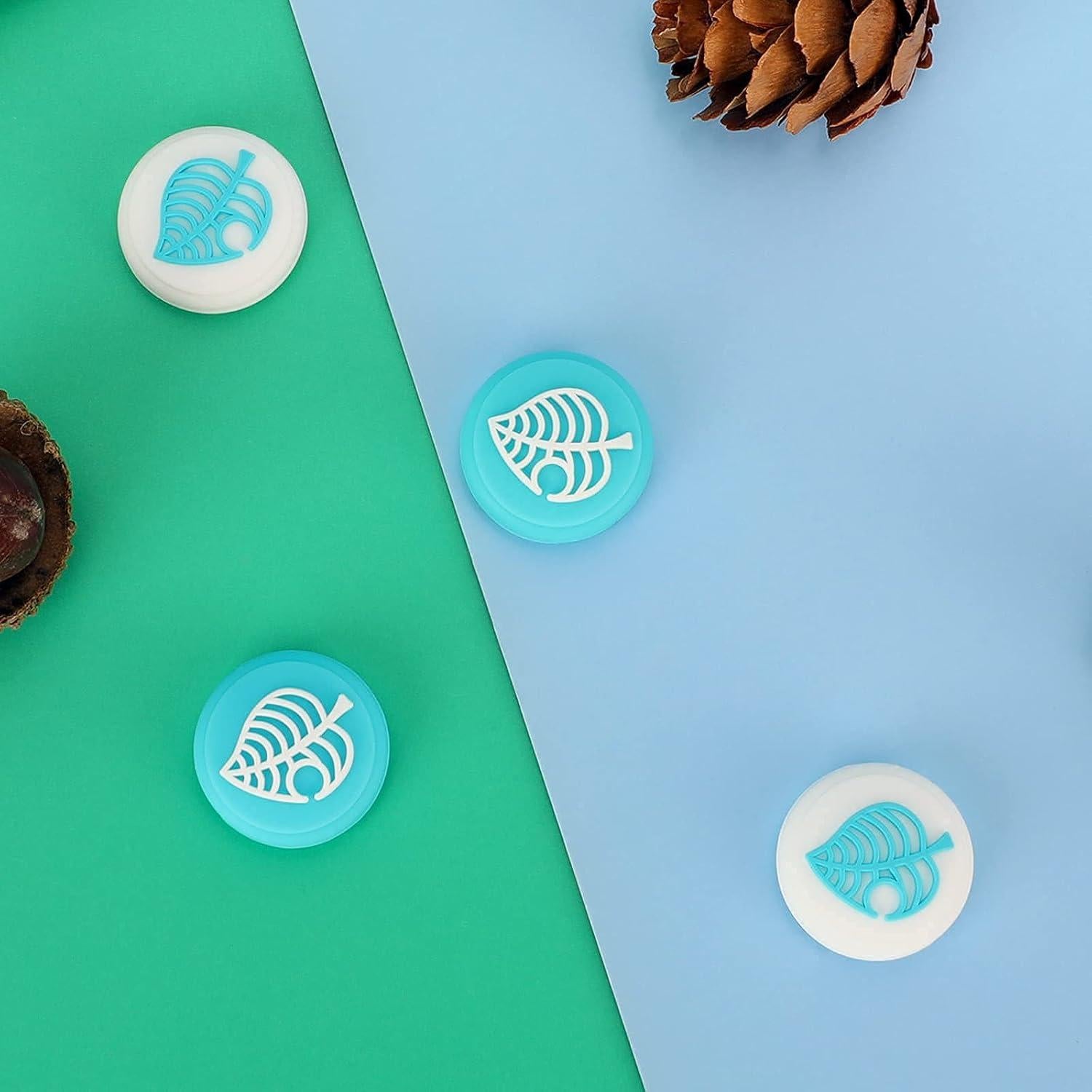 Tscope Grip Caps Azul para Nintendo Switch y Lite - Hoja Kawaii