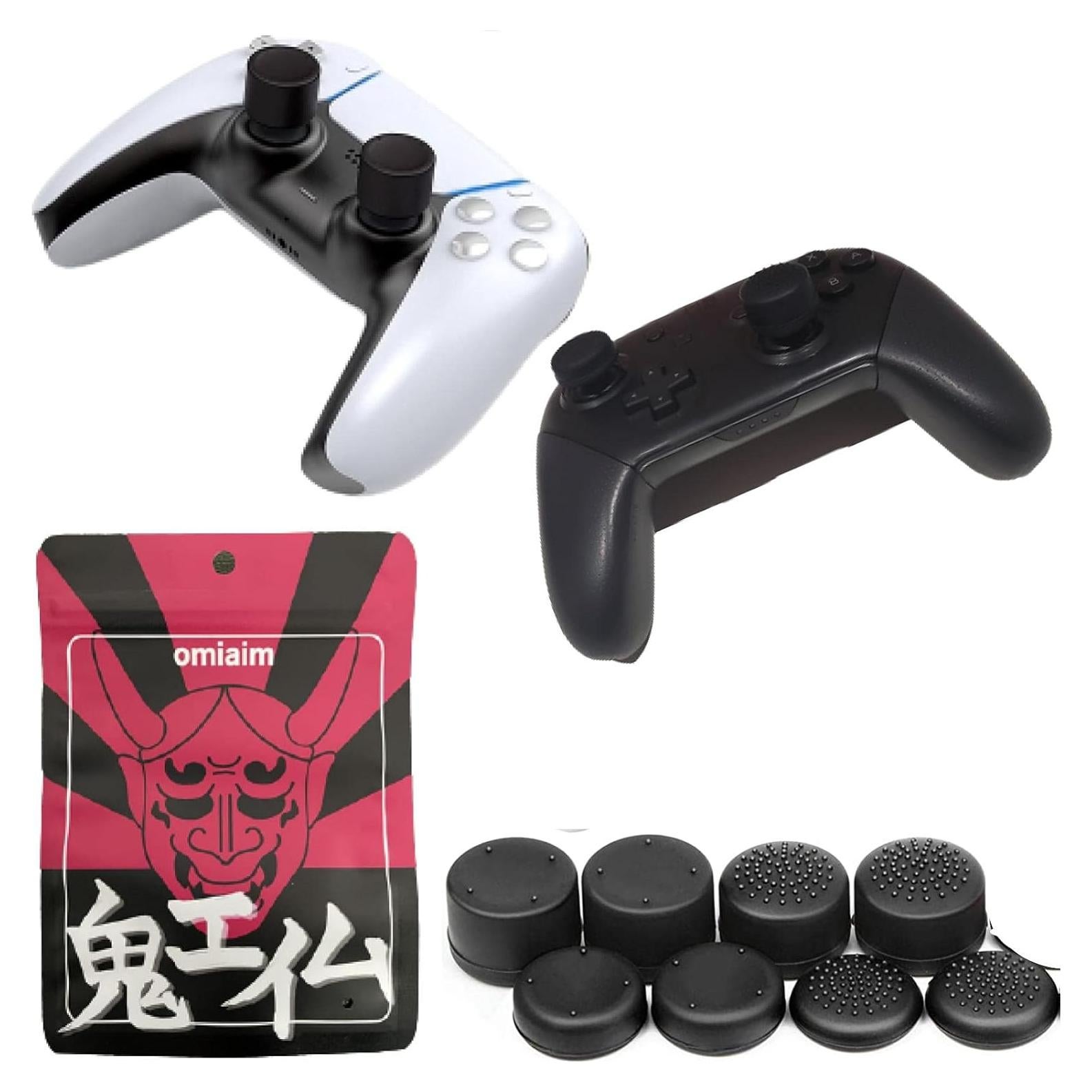 OniAim AIM Assist Thumbstick Grip Cover Joystick Cap for PS5, PS4, Xbox Series, PC Gamepads, Switch Pro Controller & Scuf Controller 4 Pairs (8pcs)