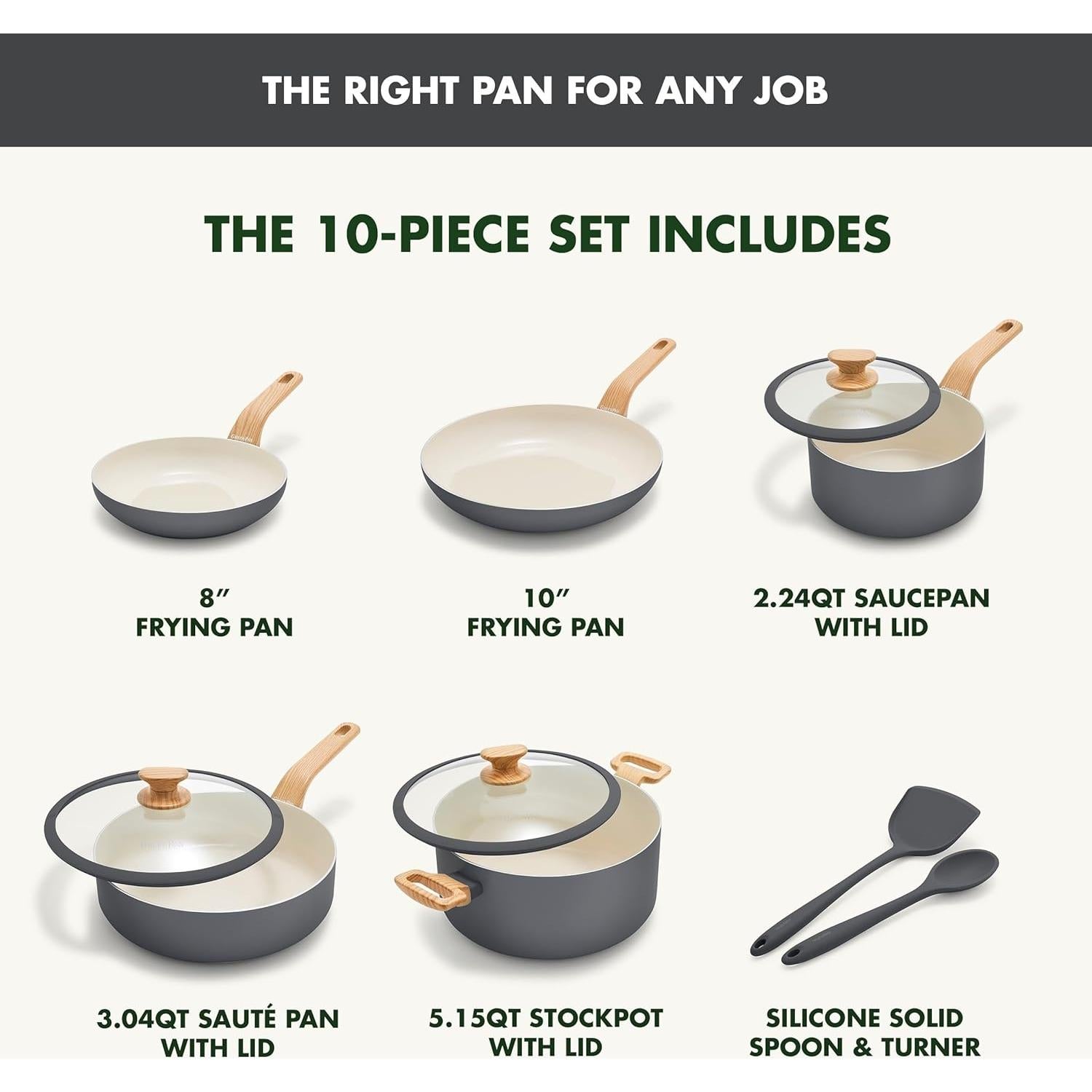 Juego de Utensilios de Cocina GreenPan 10 Piezas Inducción