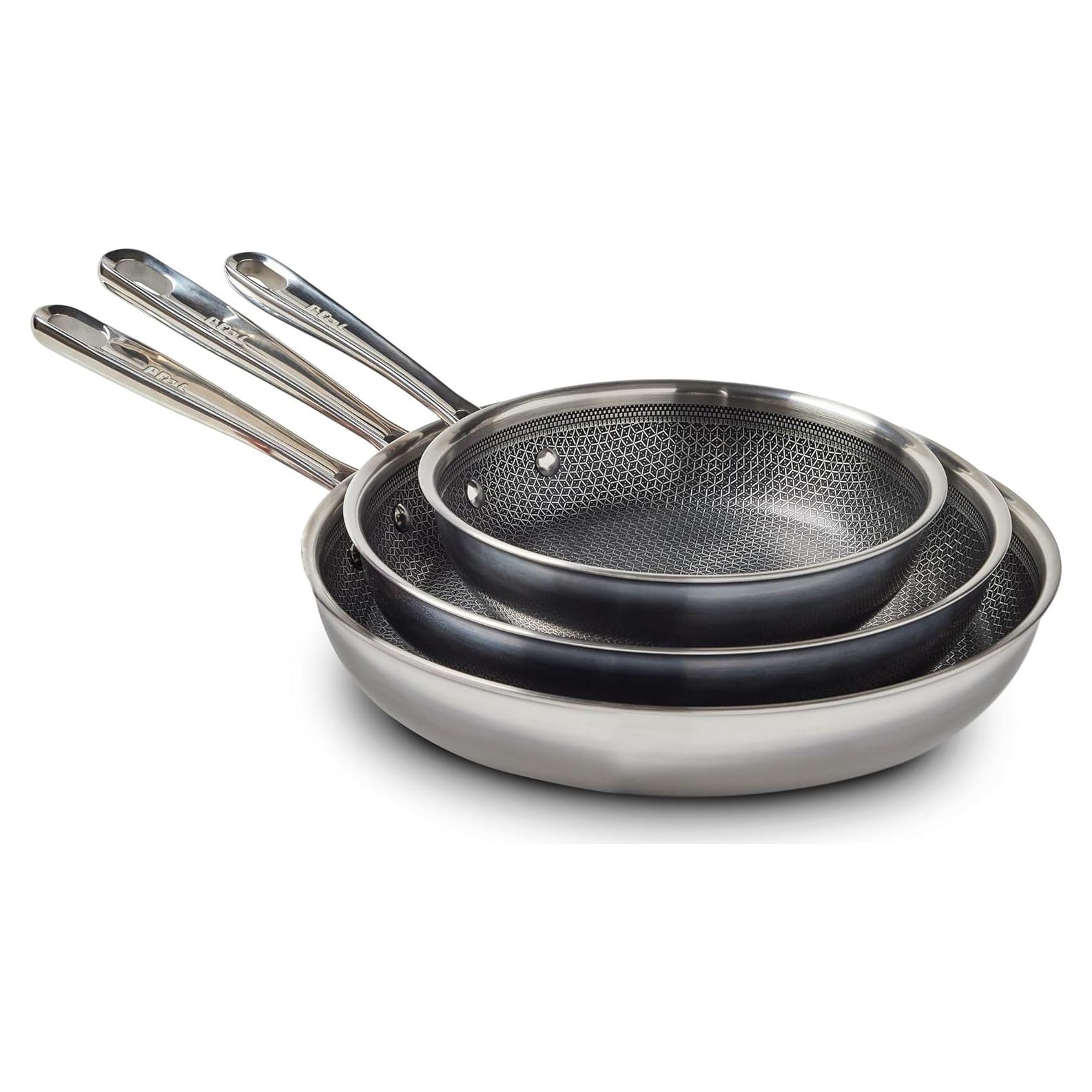 Juego de Sartenes T-Fal HybridMesh 3 Piezas Acero Inoxidable