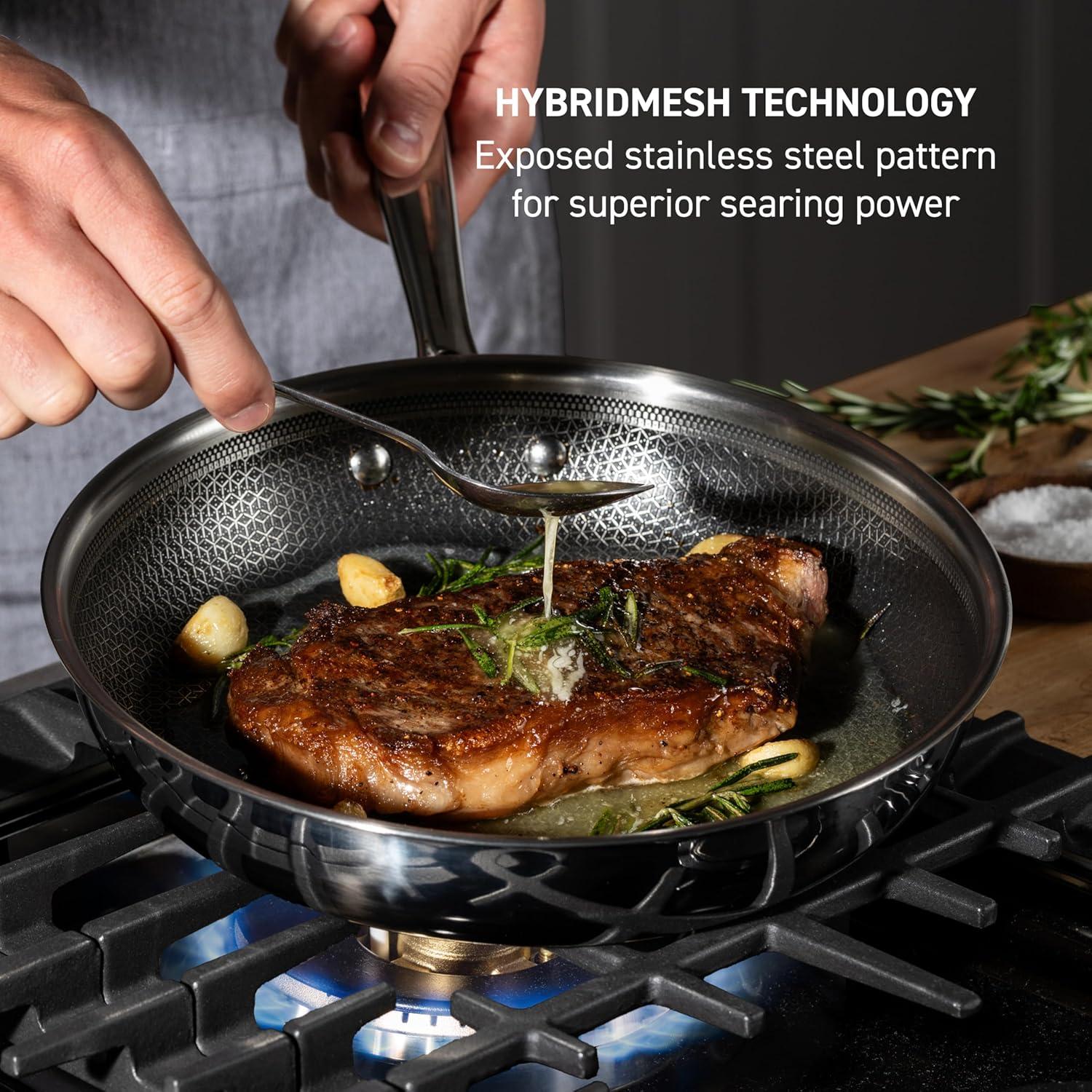 Juego de Sartenes T-Fal HybridMesh 3 Piezas Acero Inoxidable