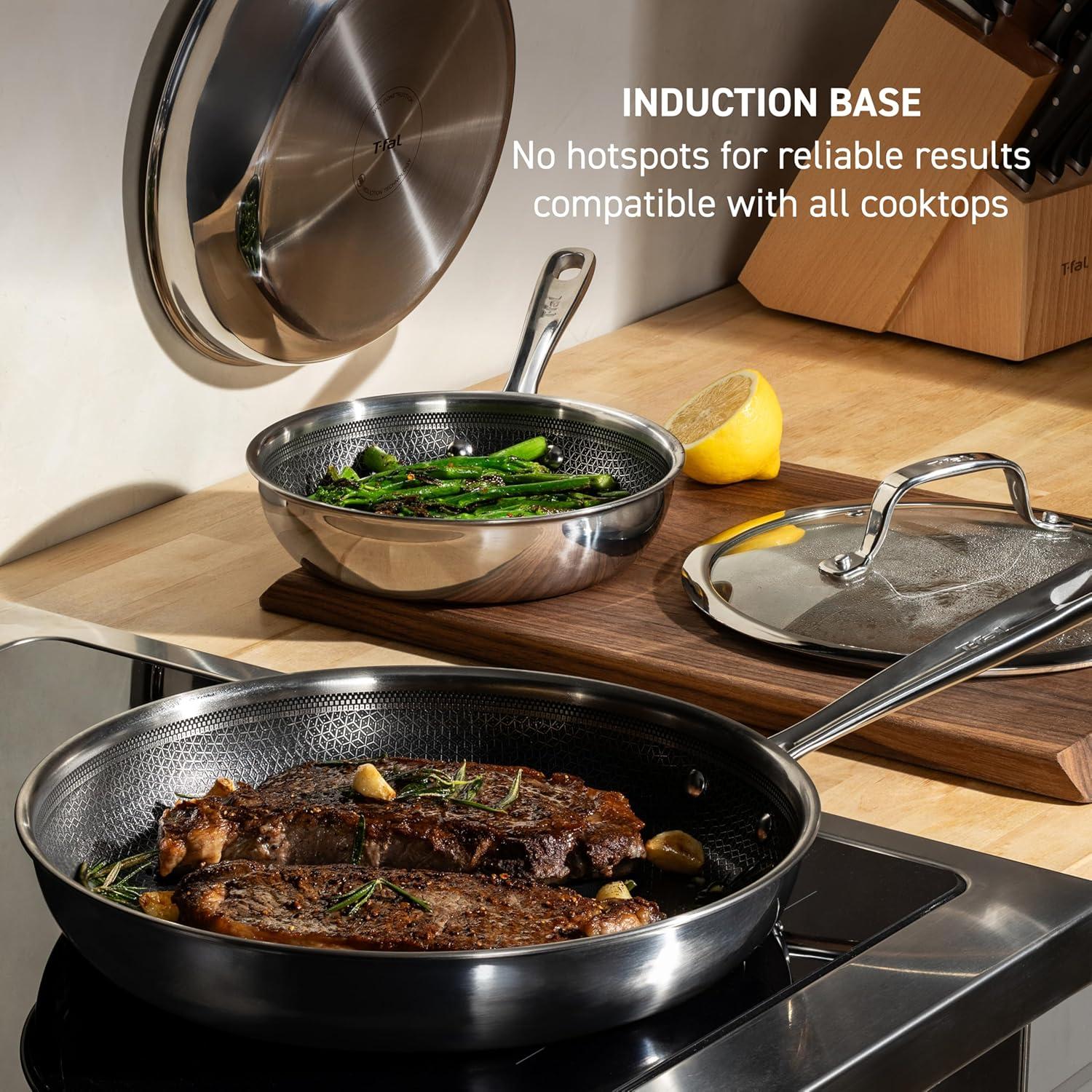 Juego de Sartenes T-Fal HybridMesh 3 Piezas Acero Inoxidable