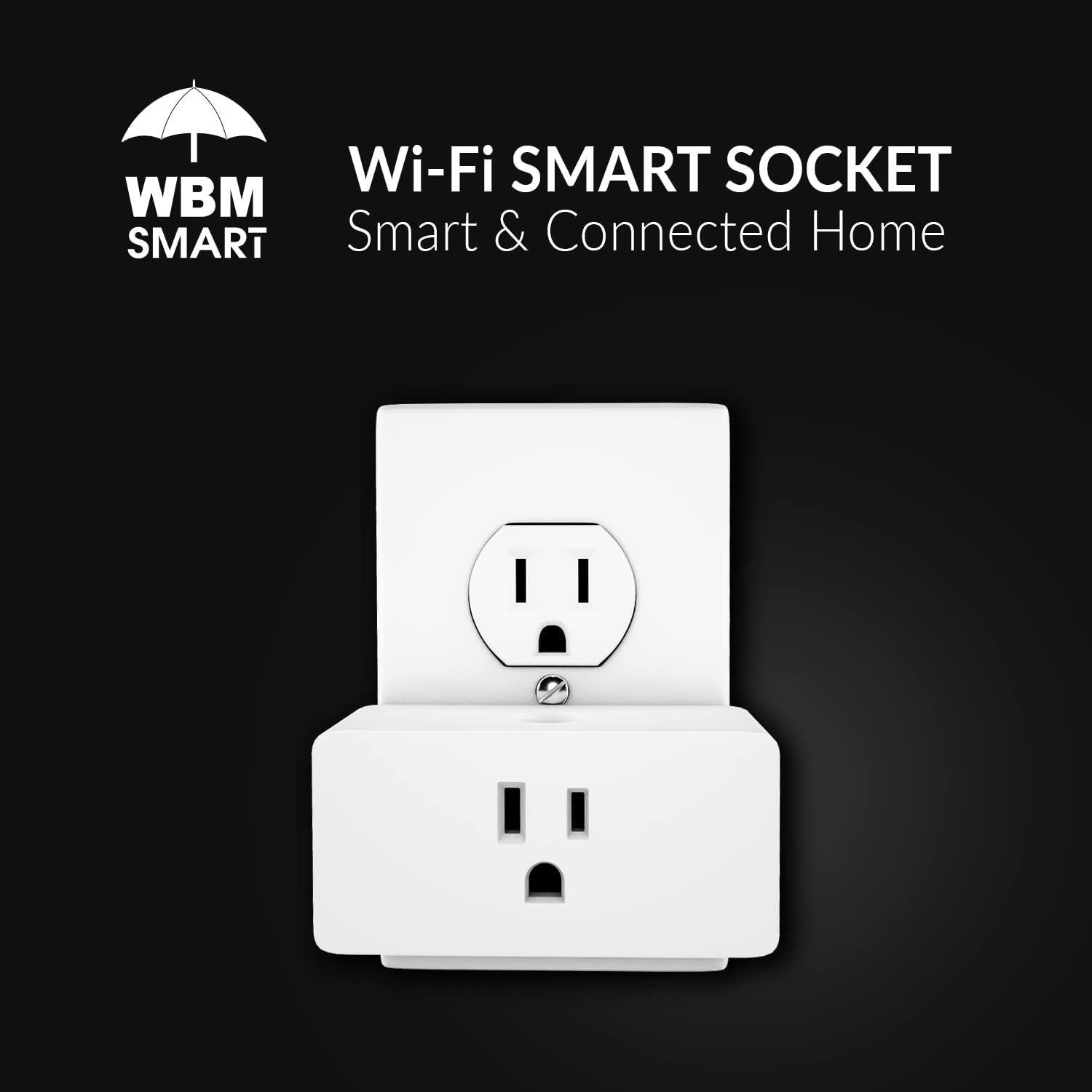Enchufe WiFi WBM Smart PG-07-4PK Control por Voz Blanco