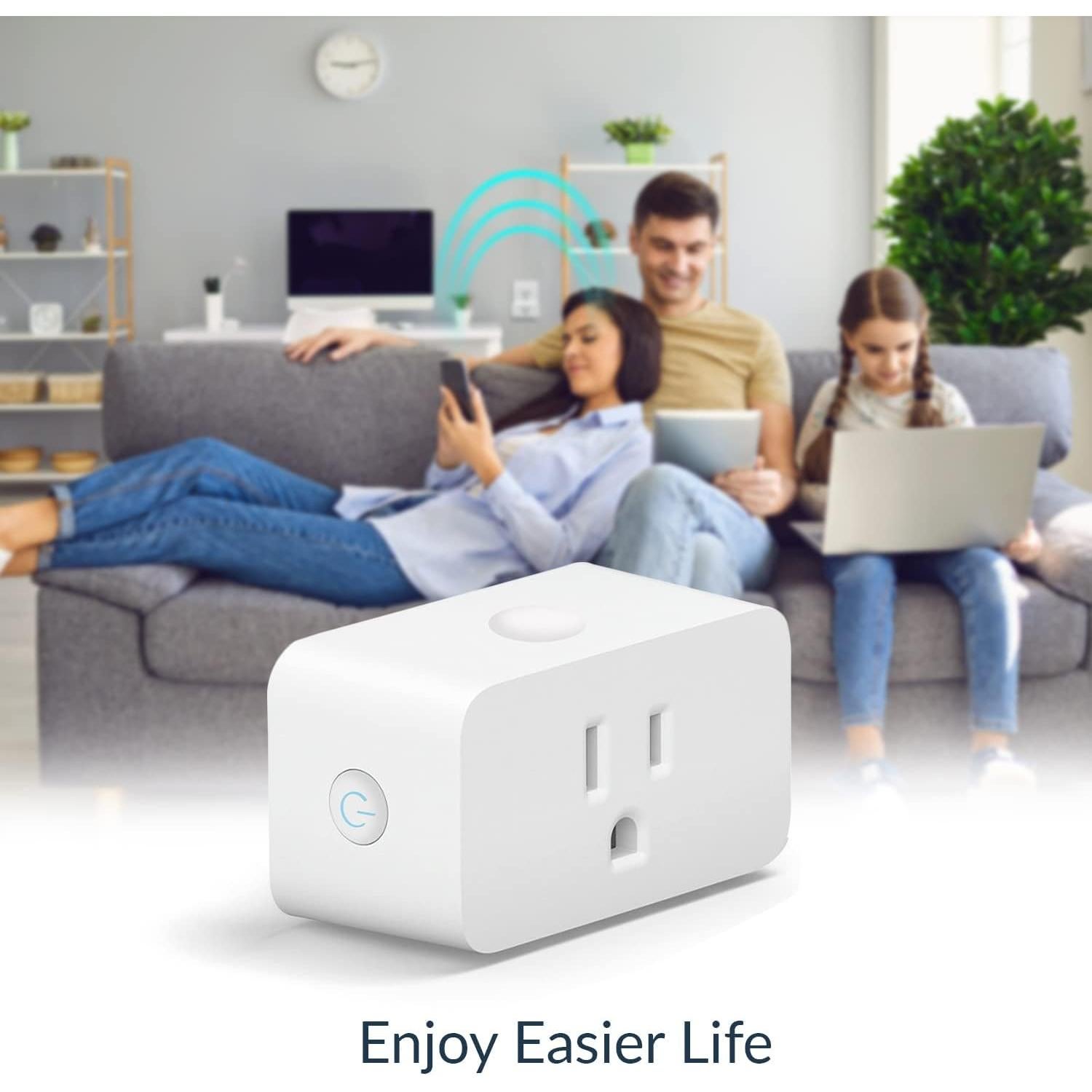 Enchufe WiFi WBM Smart PG-07-4PK Control por Voz Blanco