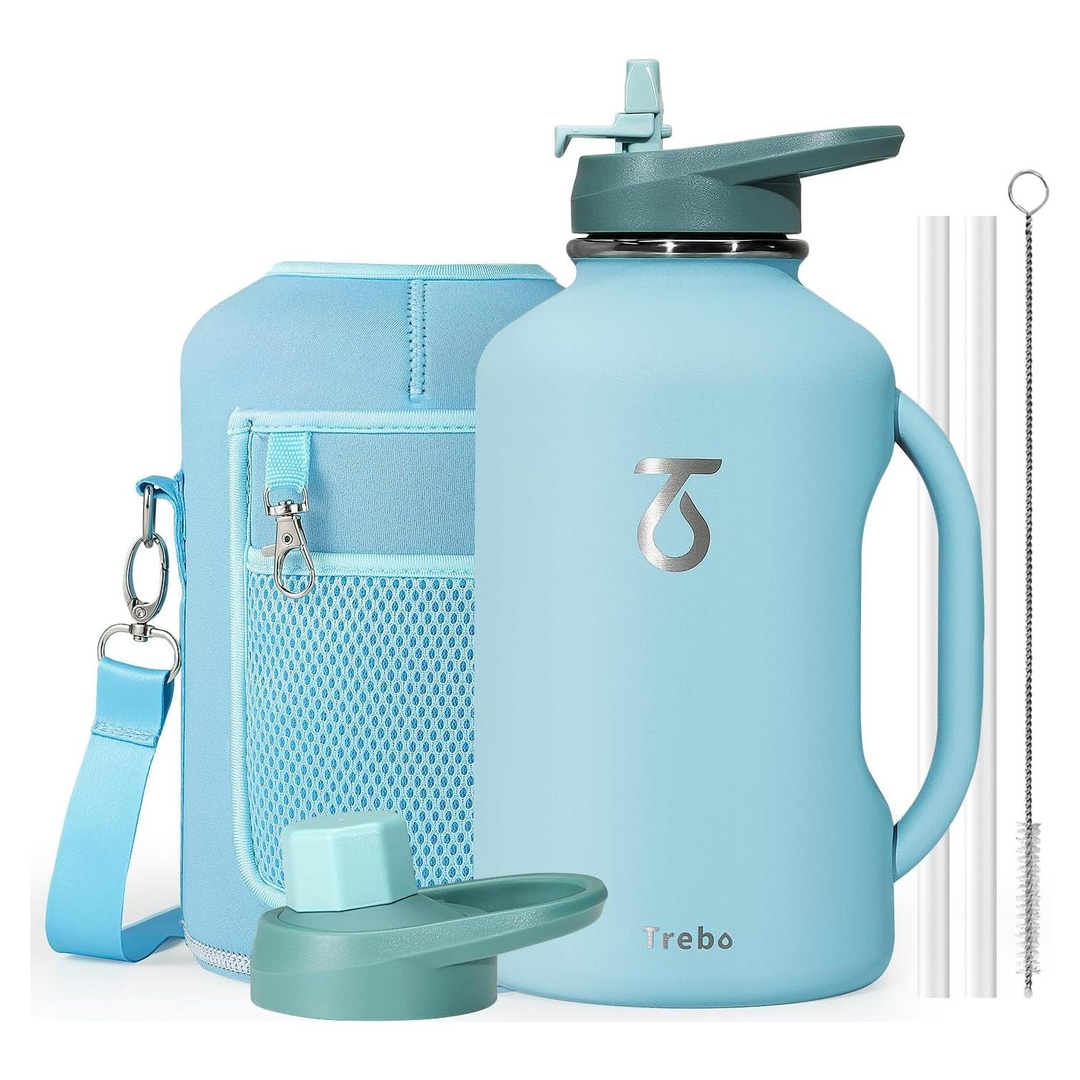 Botella de Agua Trebo 1.89L Aislada con Asa y Tapas