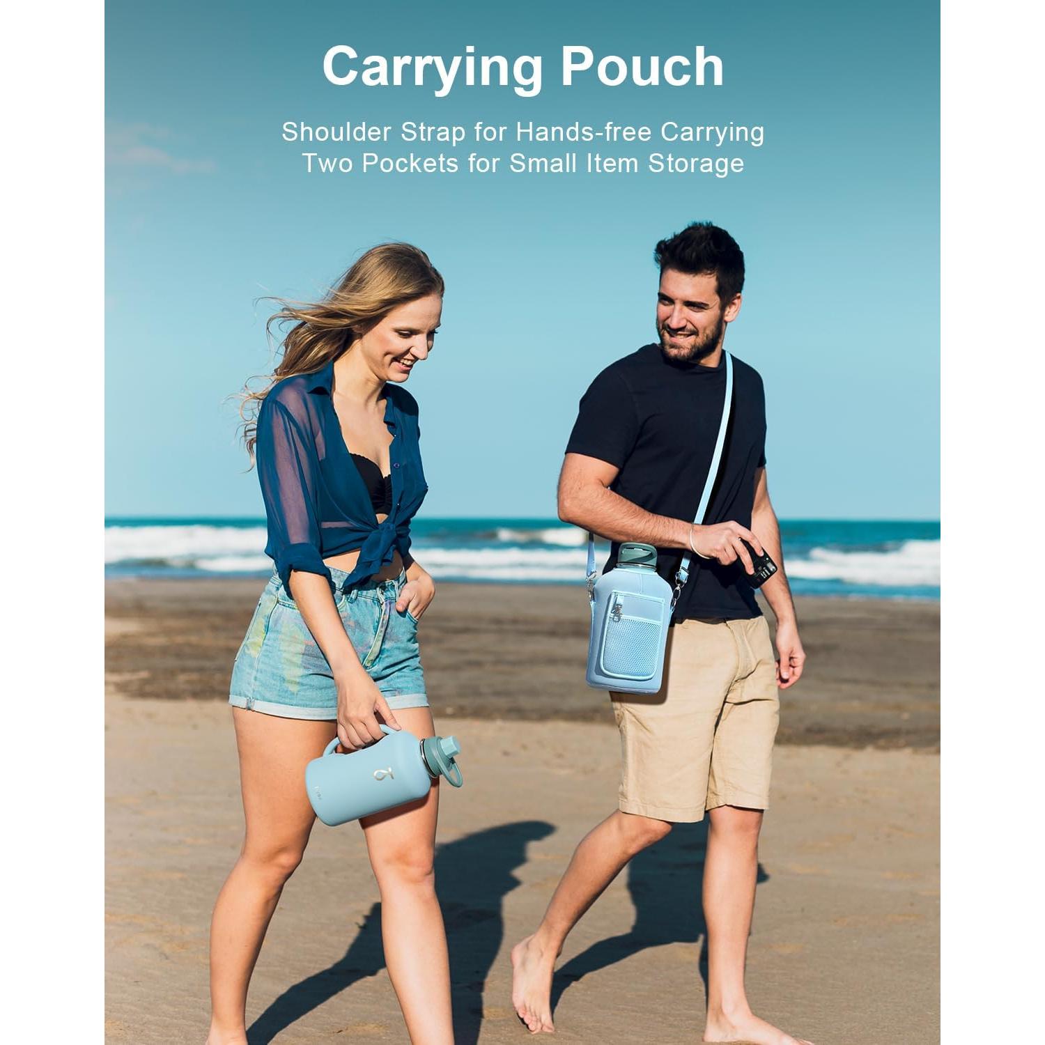 Botella de Agua Trebo 1.89L Aislada con Asa y Tapas